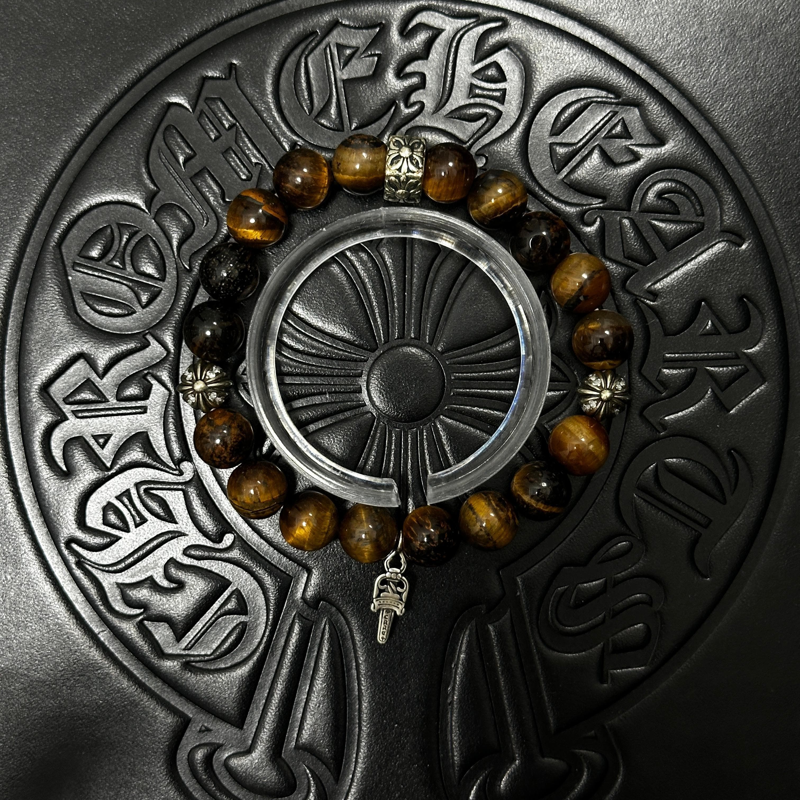 Brown Beaded Dagger Bracelet — Chrome Hearts jewelry