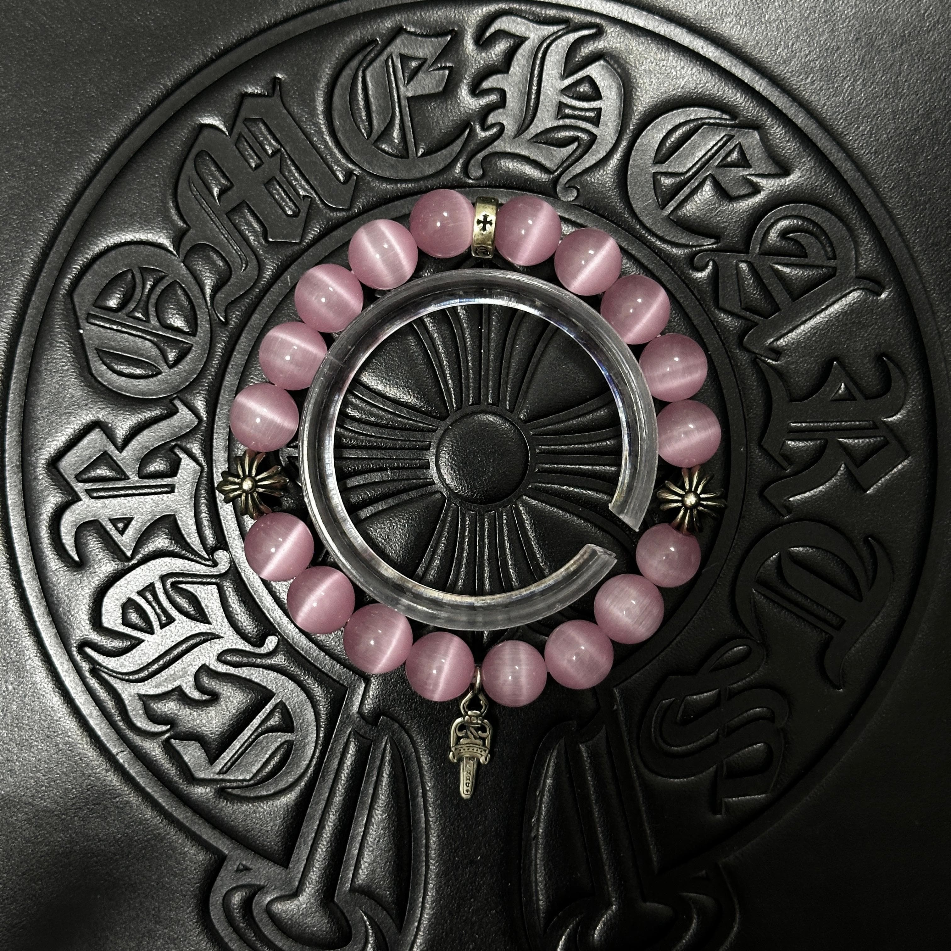 Pink Beaded Dagger Bracelet — Chrome Hearts jewelry