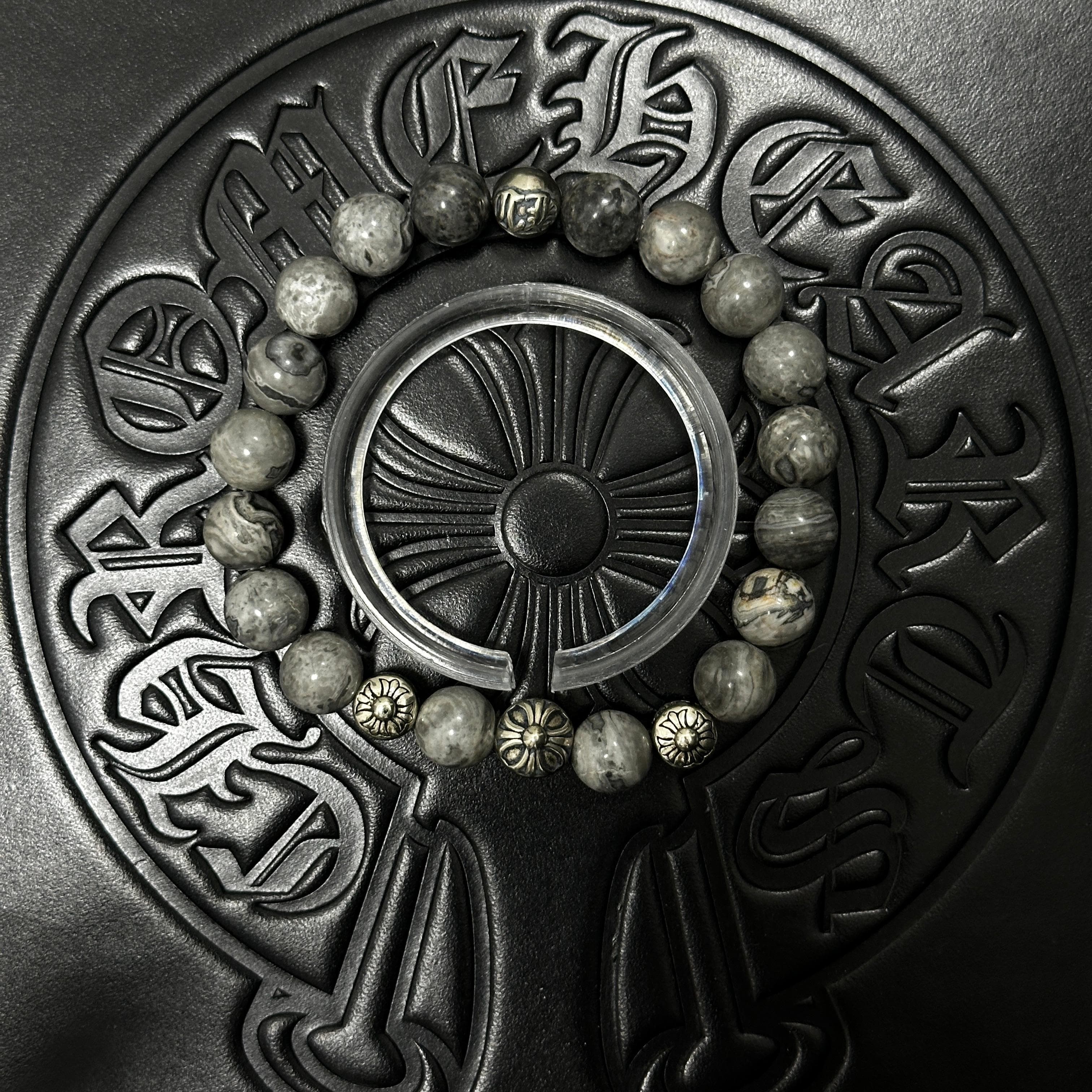 Patterned Beaded Floral Bracelet — Chrome Hearts jewelry
