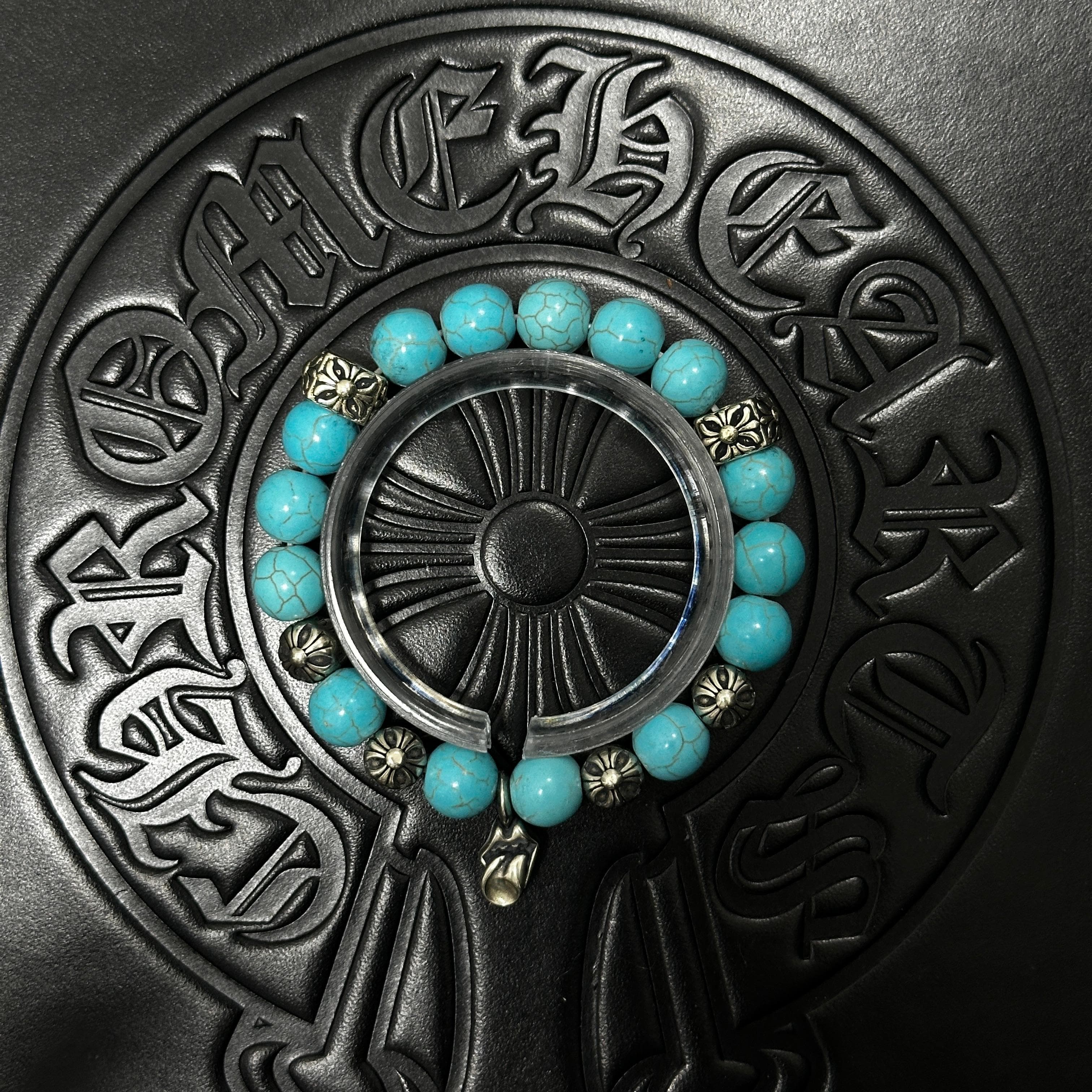 Blue Beaded Charm Bracelet — Chrome Hearts jewelry