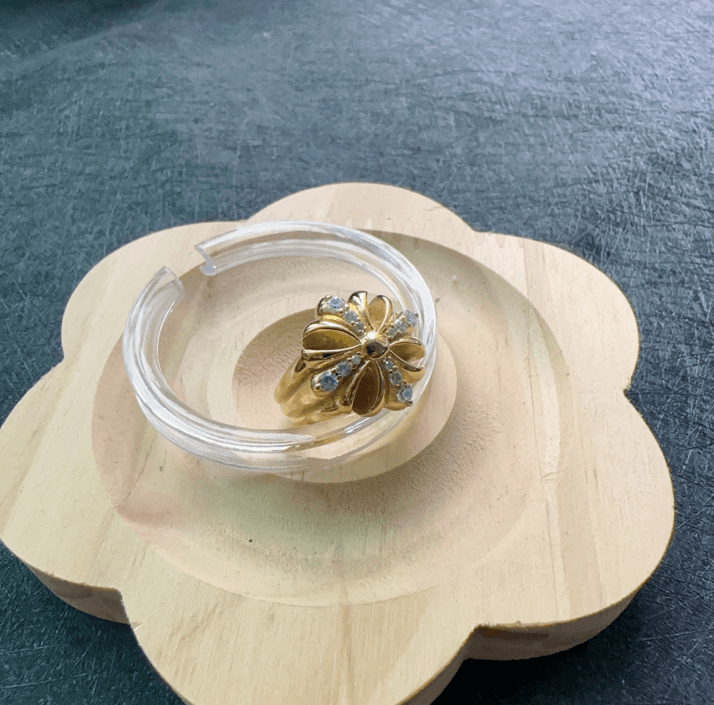 Embellished Floral Ring — Chrome Hearts jewelry