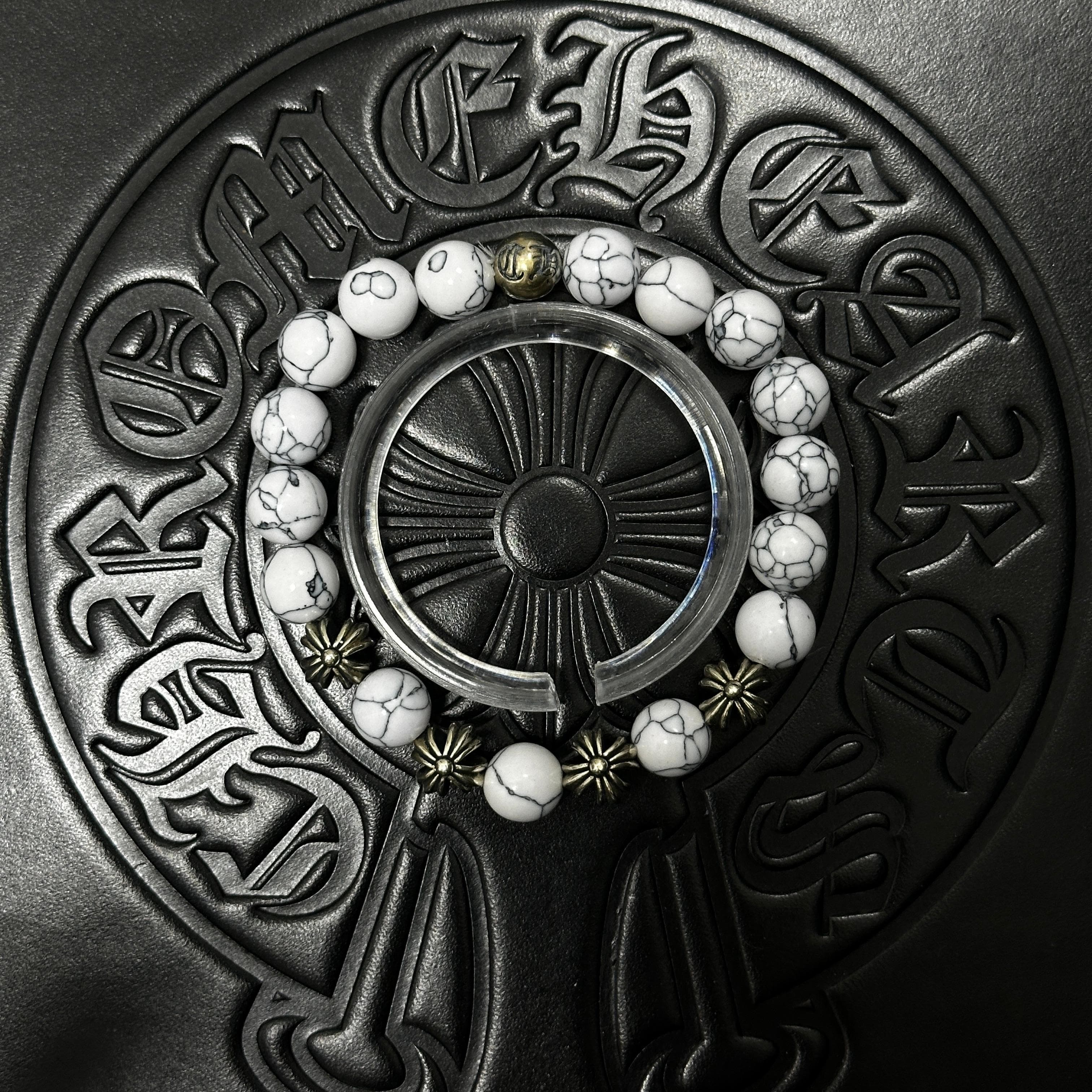 White Beaded Bracelet — Chrome Hearts jewelry