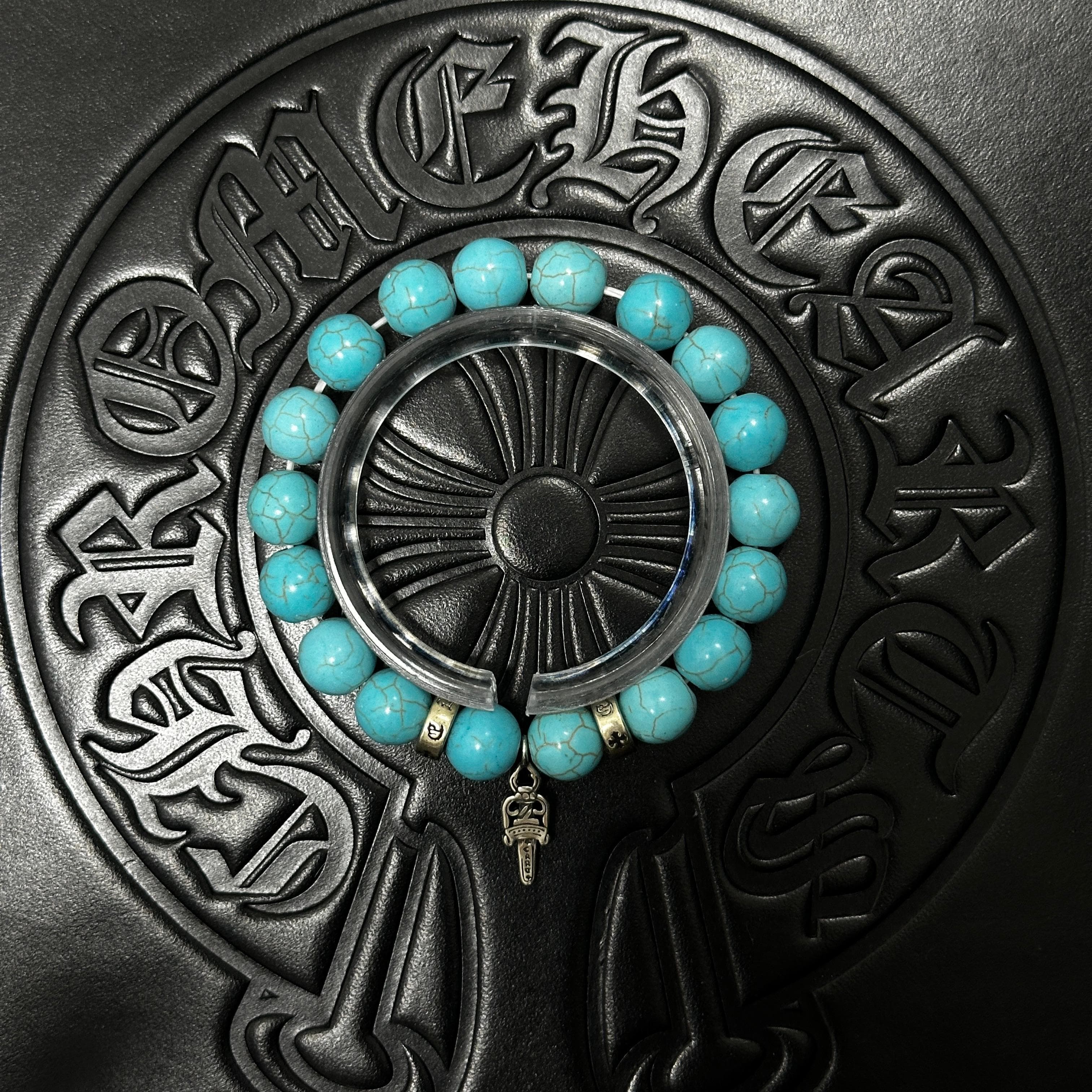 Blue Beaded Dagger Bracelet — Chrome Hearts jewelry