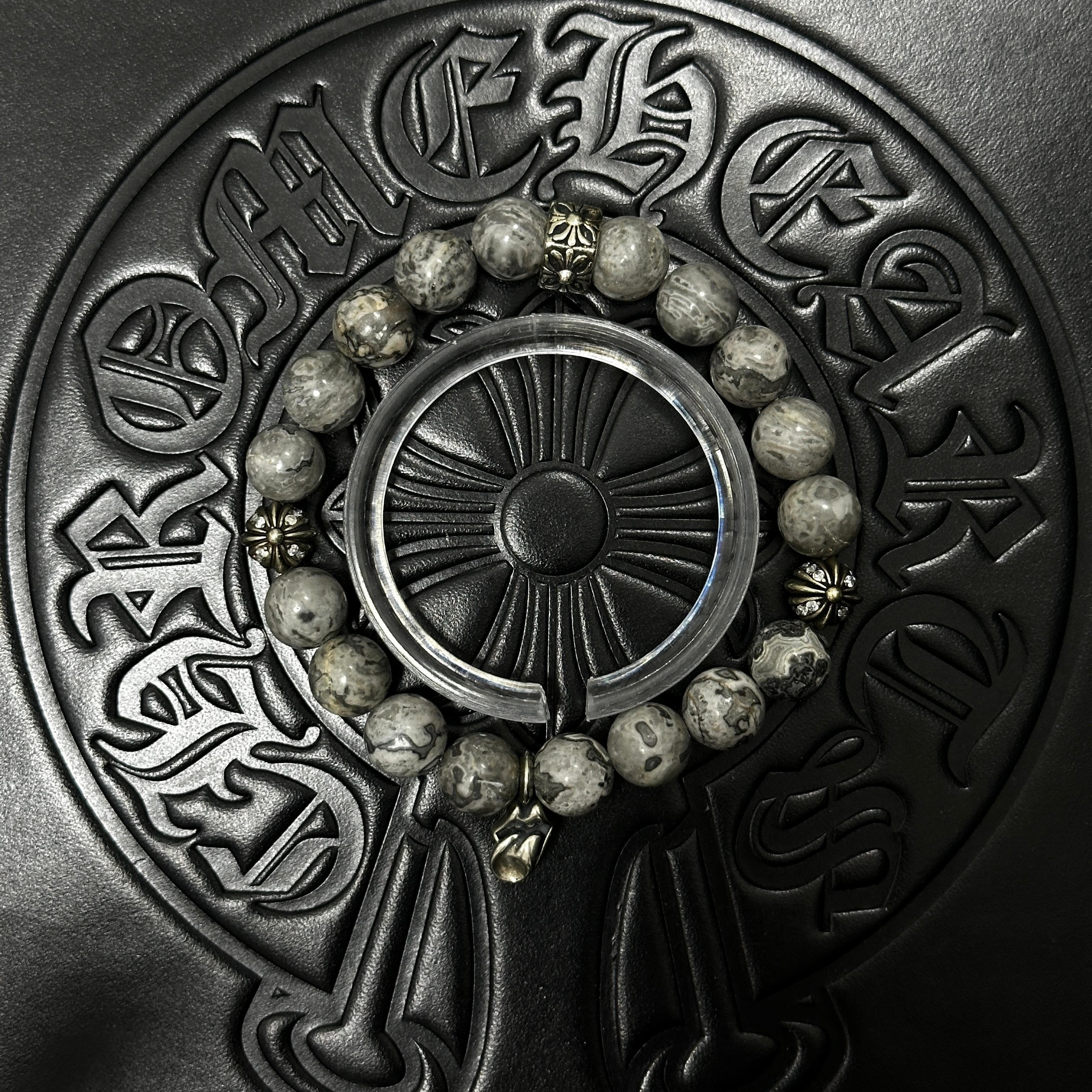 Patterned Beaded Charm Bracelet — Chrome Hearts jewelry