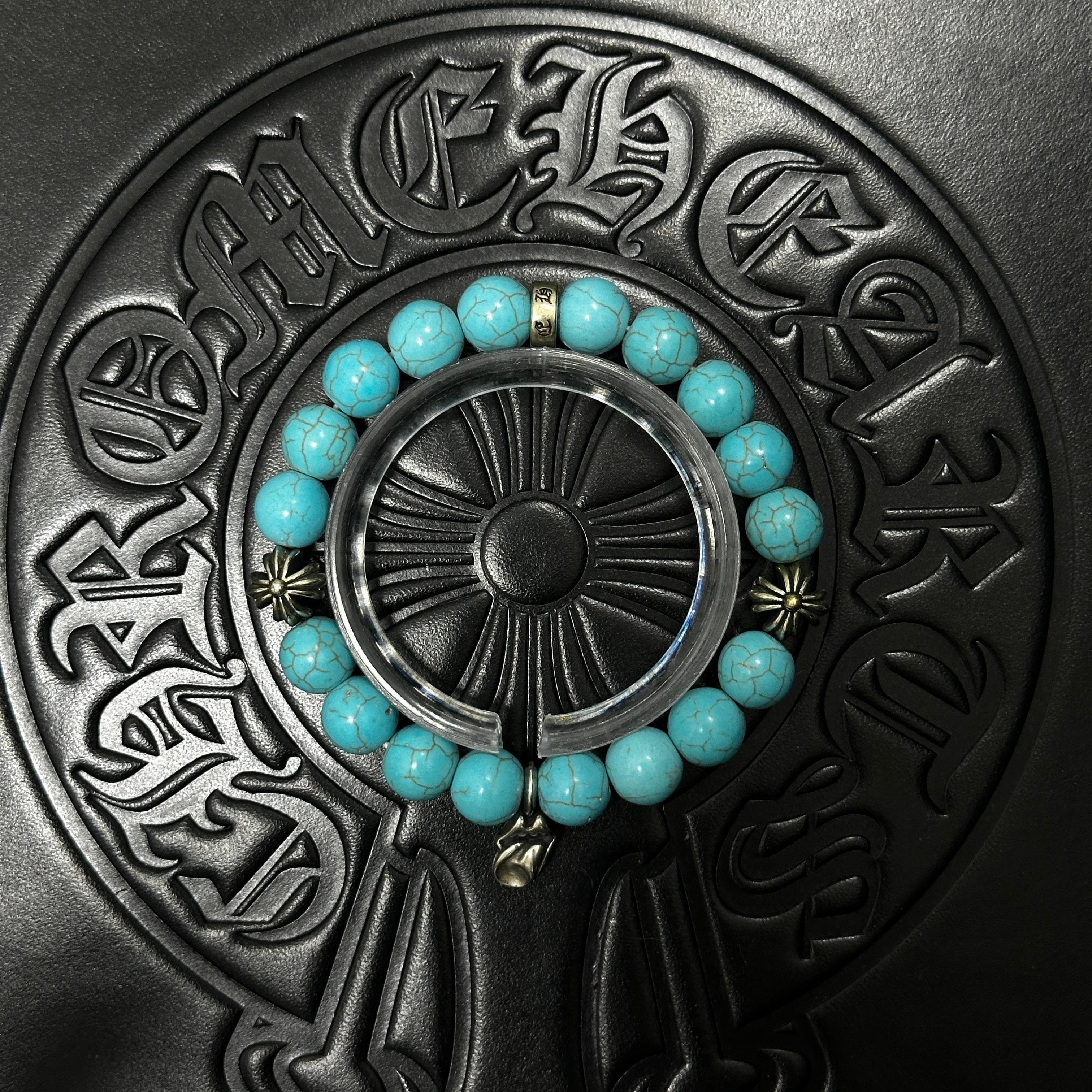 Blue Beaded Charm Bracelet — Chrome Hearts jewelry
