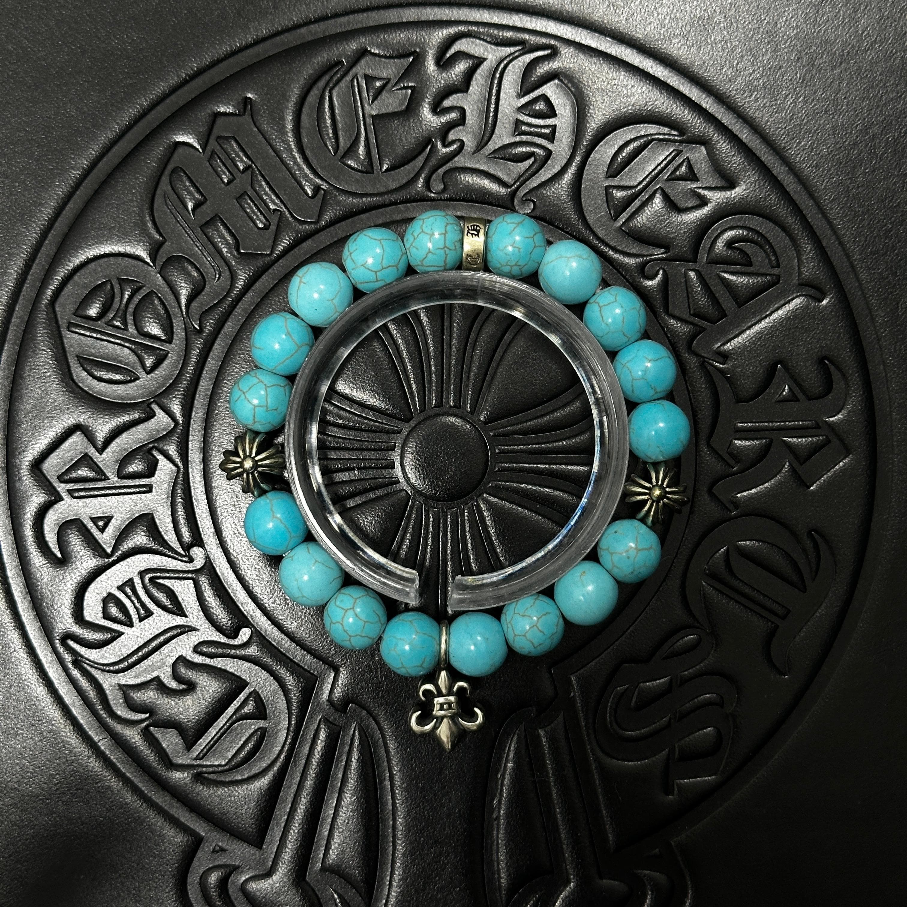 Blue Beaded Floral Bracelet — Chrome Hearts jewelry