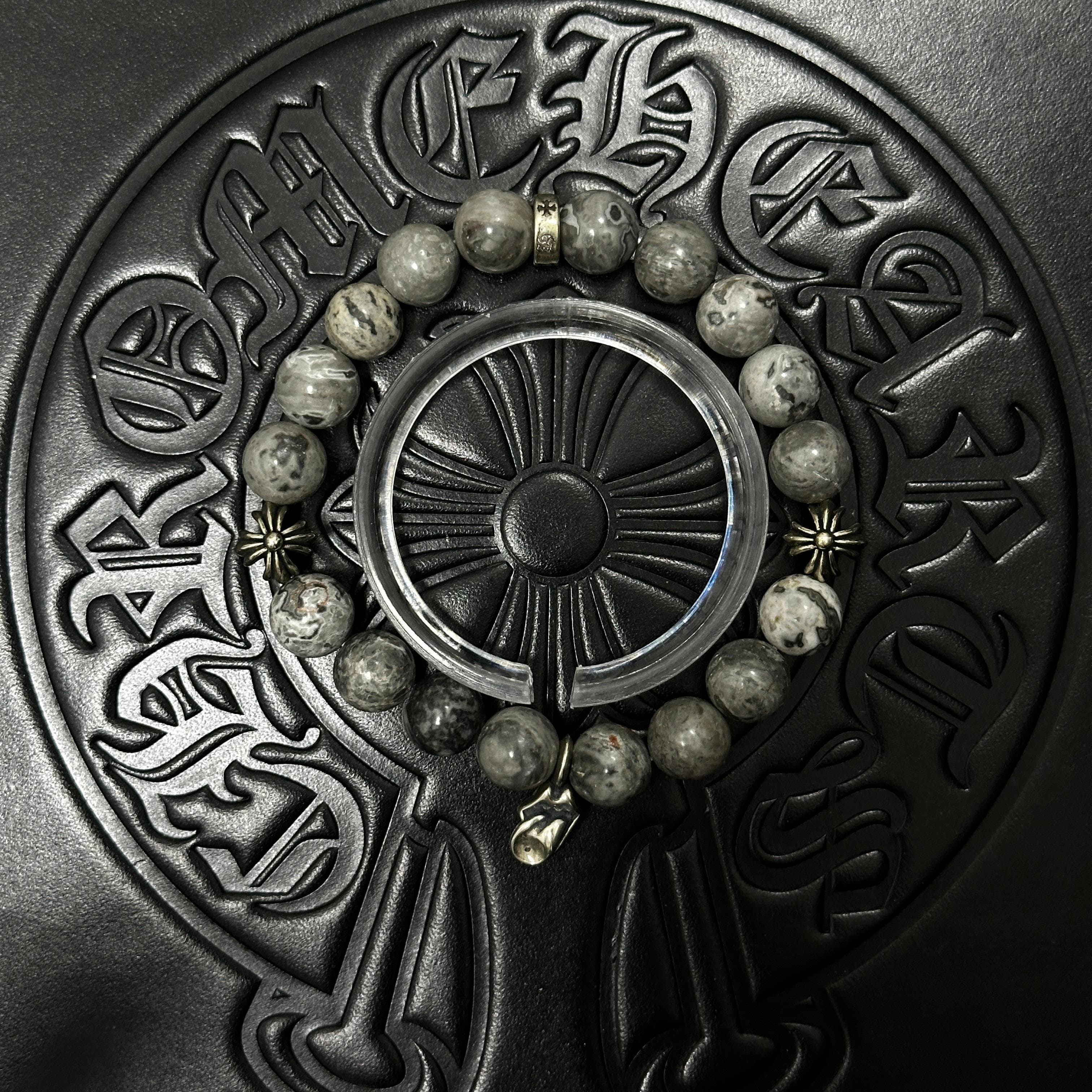 Patterned Beaded Charm Bracelet — Chrome Hearts jewelry