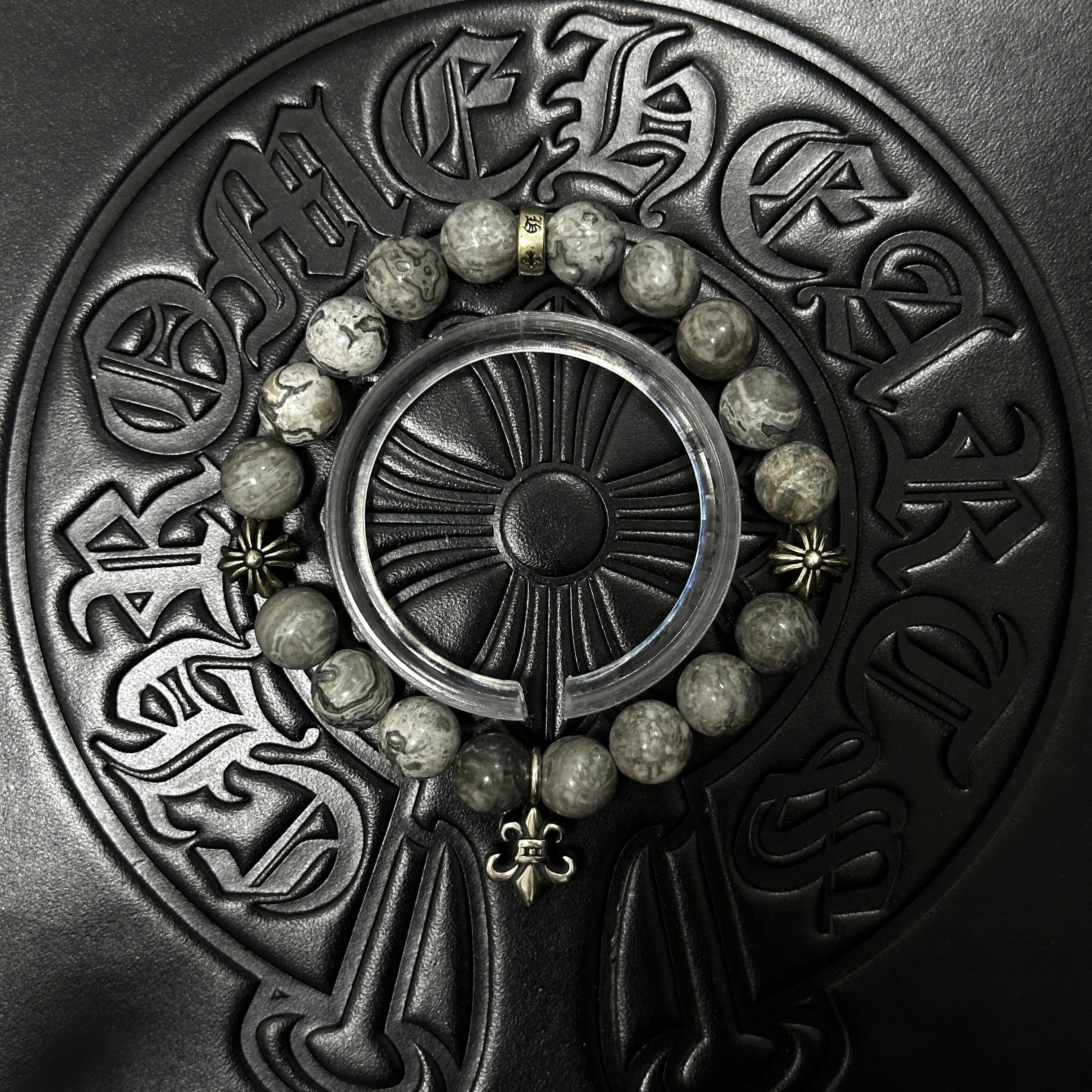 Patterned Beaded Floral Bracelet — Chrome Hearts jewelry