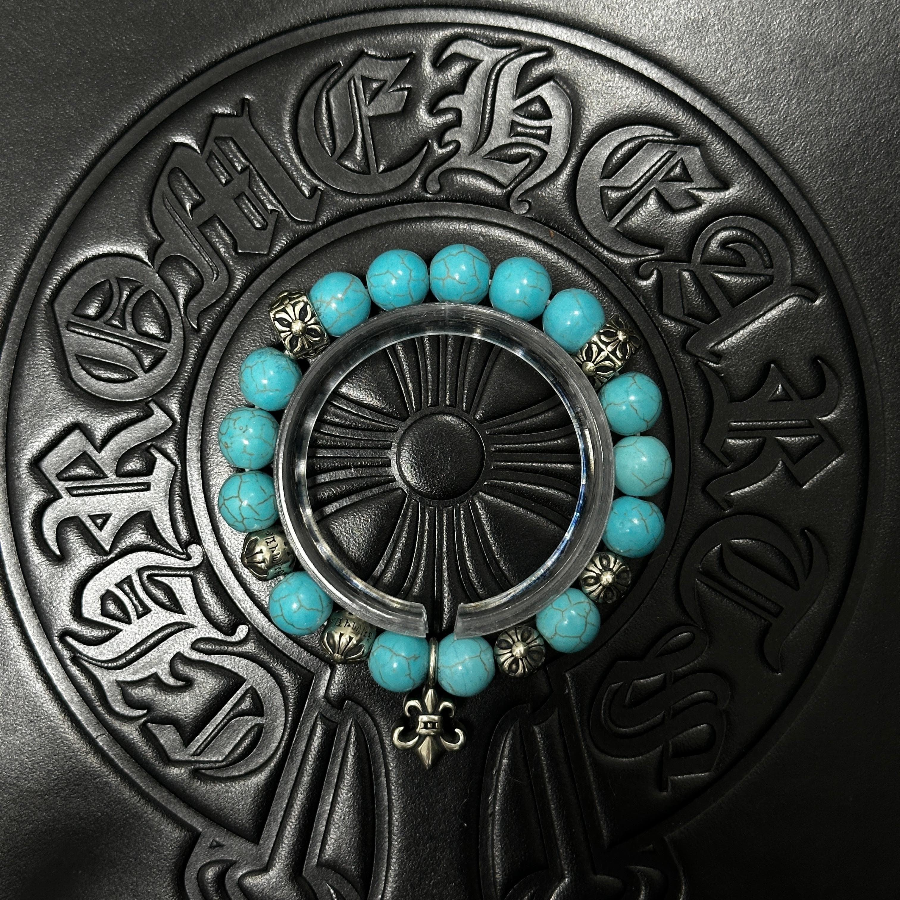 Blue Beaded Floral Bracelet — Chrome Hearts jewelry