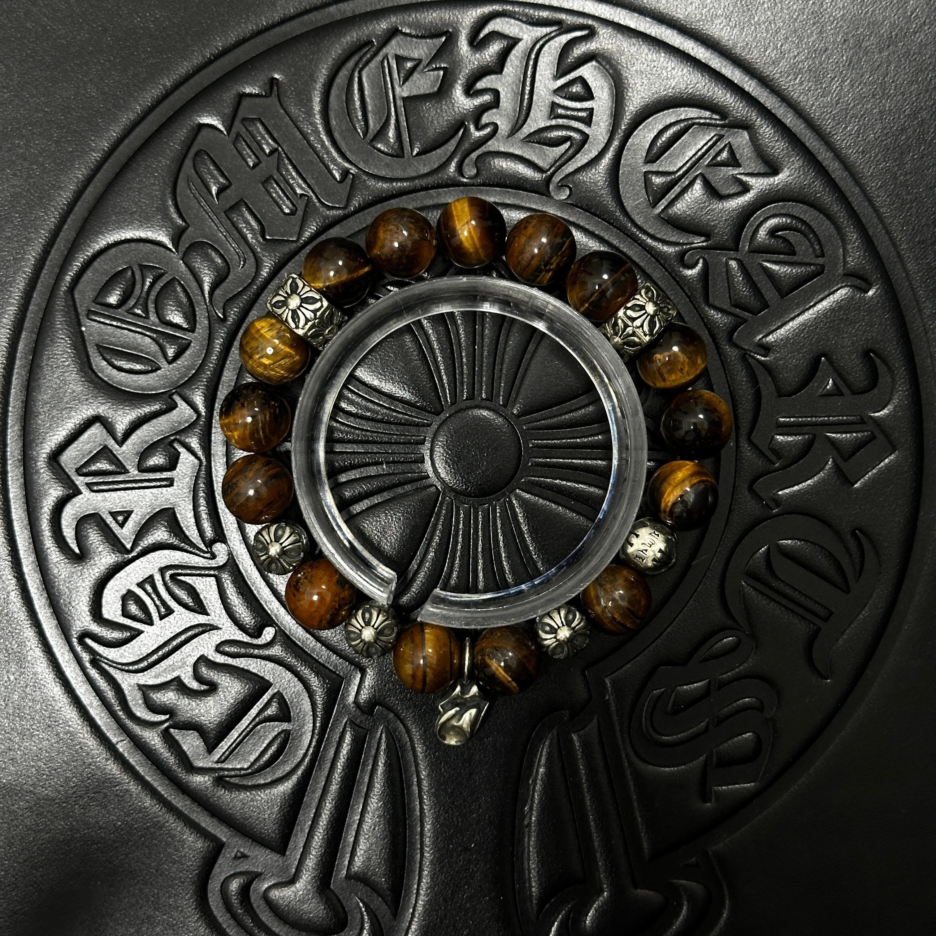 Brown Beaded Charm Bracelet — Chrome Hearts jewelry