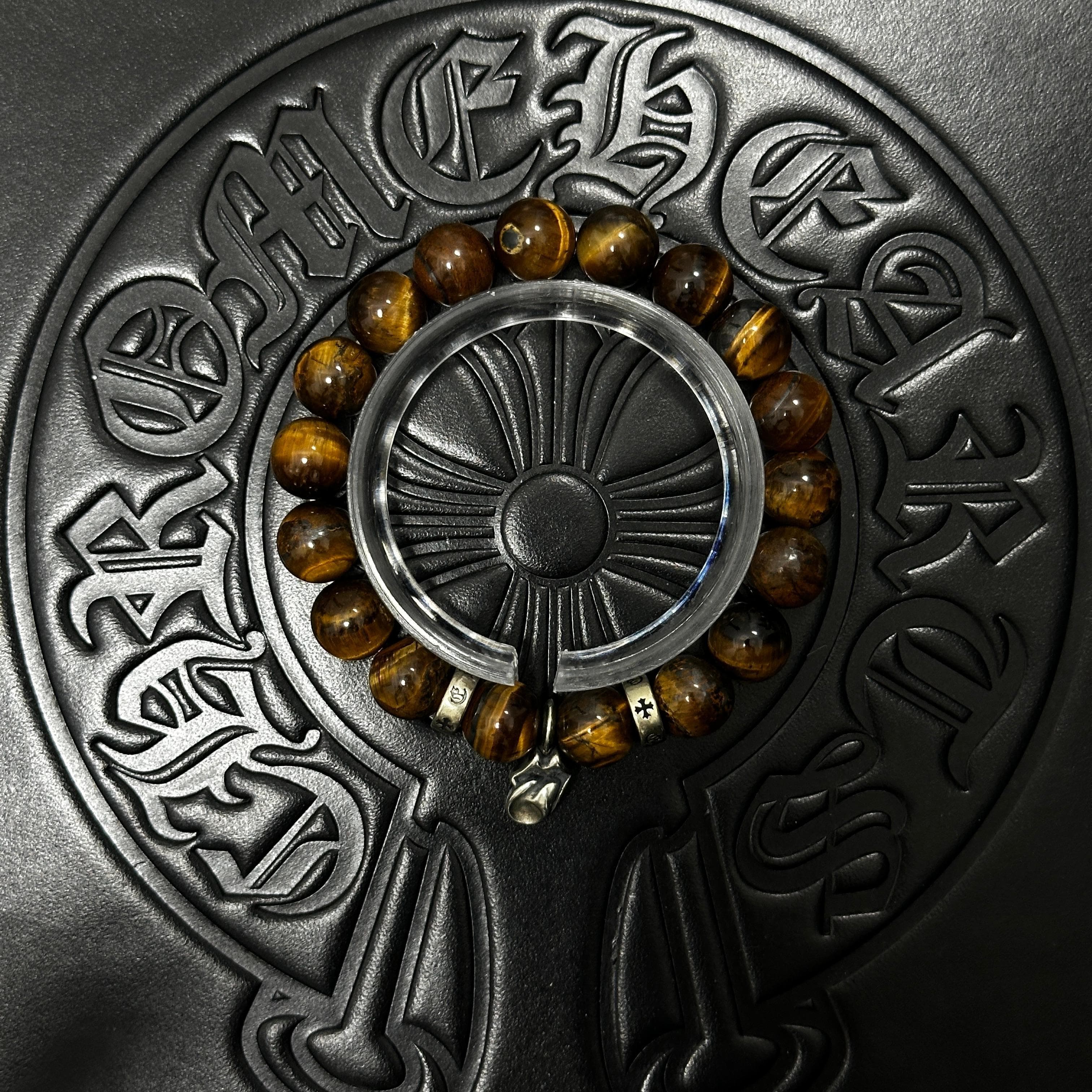Brown Beaded Charm Bracelet — Chrome Hearts jewelry