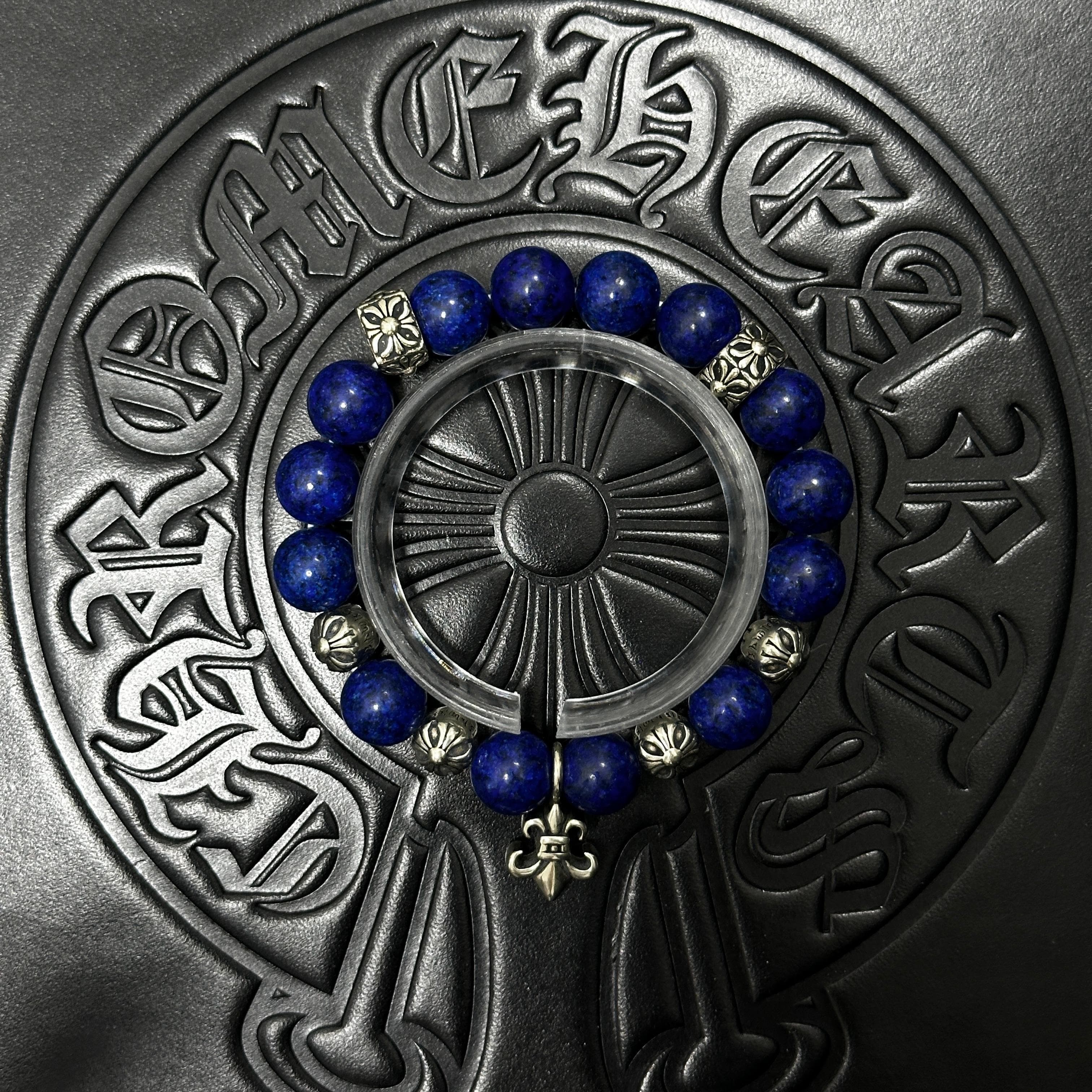 Blue Beaded Floral Bracelet — Chrome Hearts jewelry