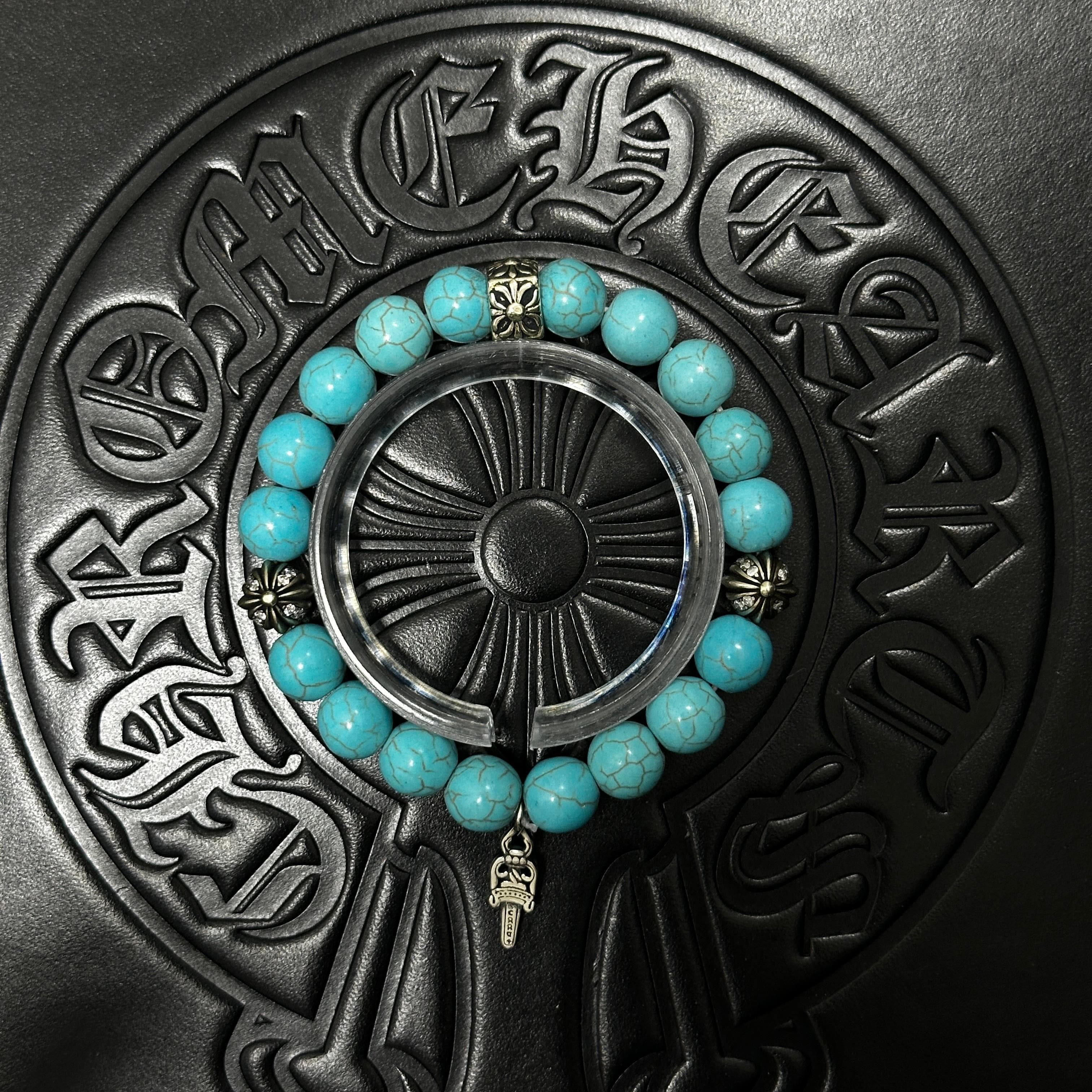 Blue Beaded Dagger Bracelet — Chrome Hearts jewelry