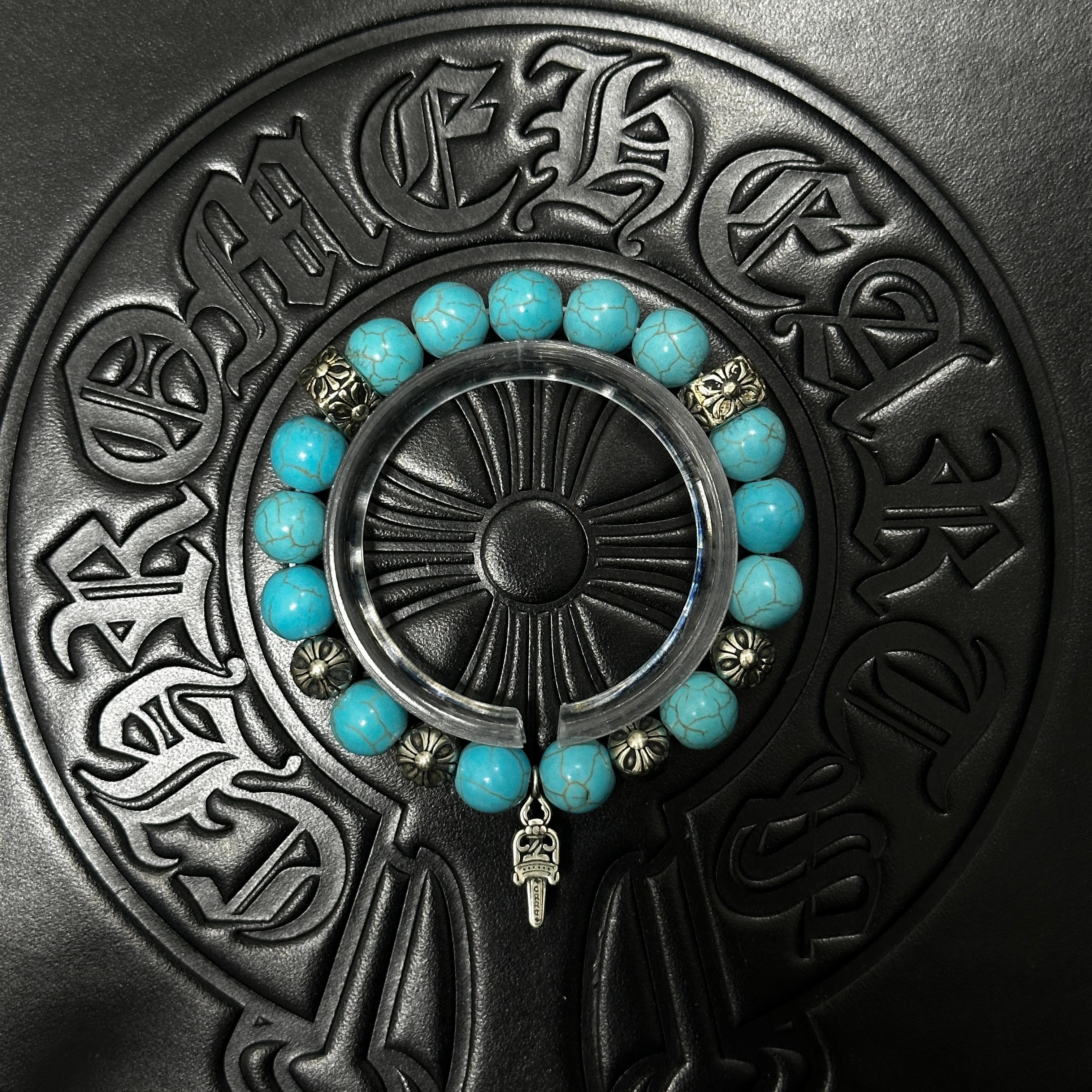 Blue Beaded Dagger Bracelet — Chrome Hearts jewelry