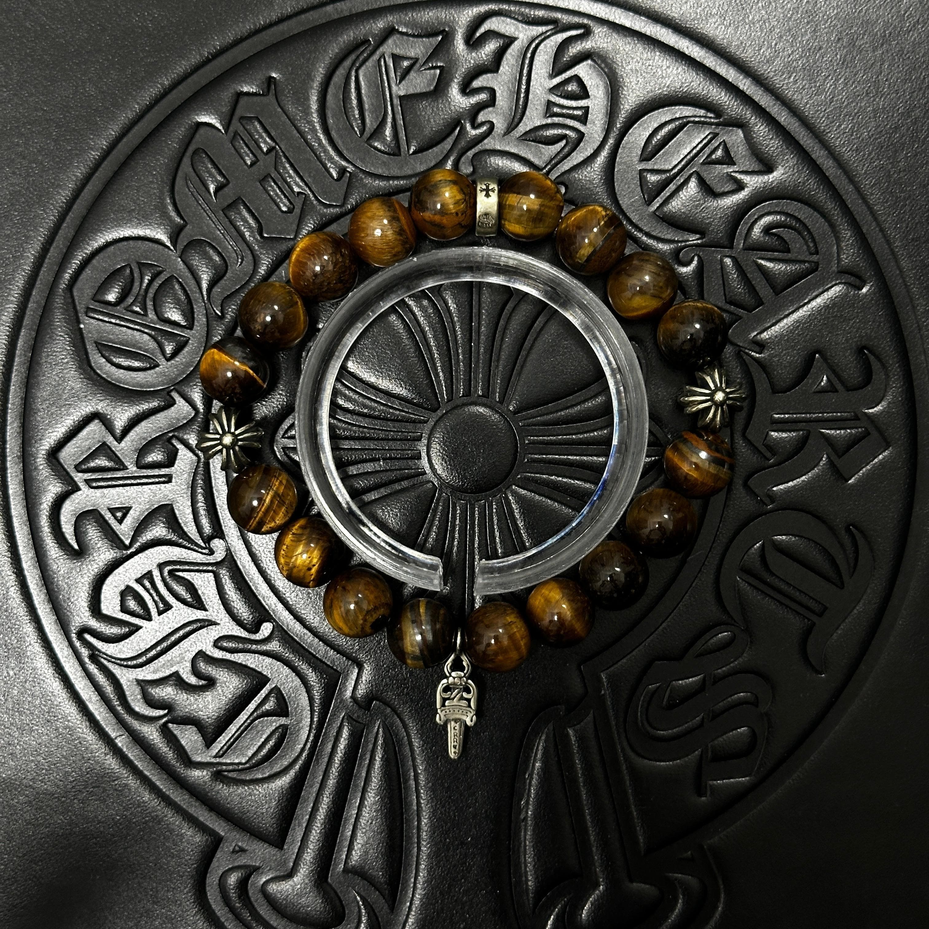 Brown Beaded Dagger Bracelet — Chrome Hearts jewelry