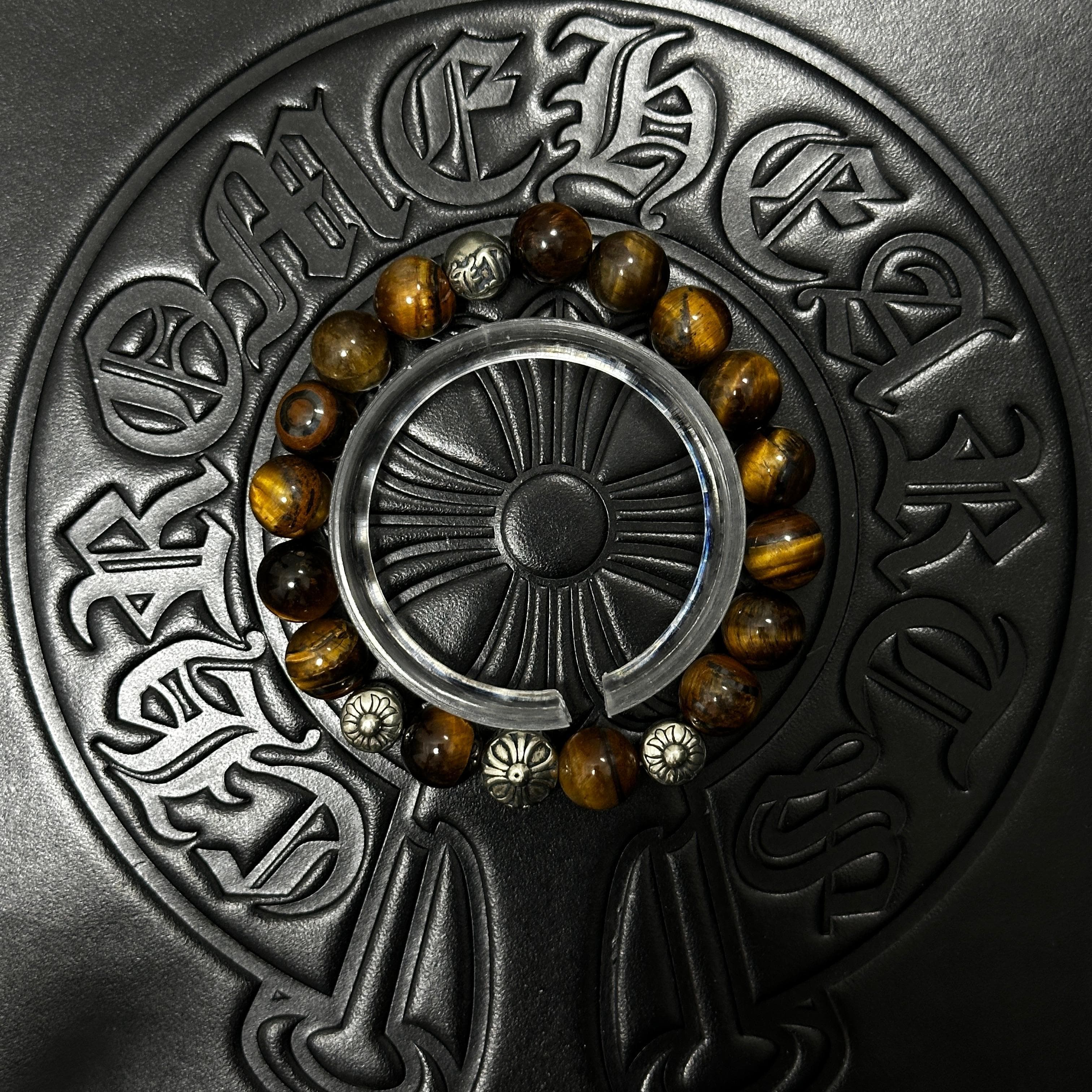 Brown Beaded Floral Bracelet — Chrome Hearts jewelry