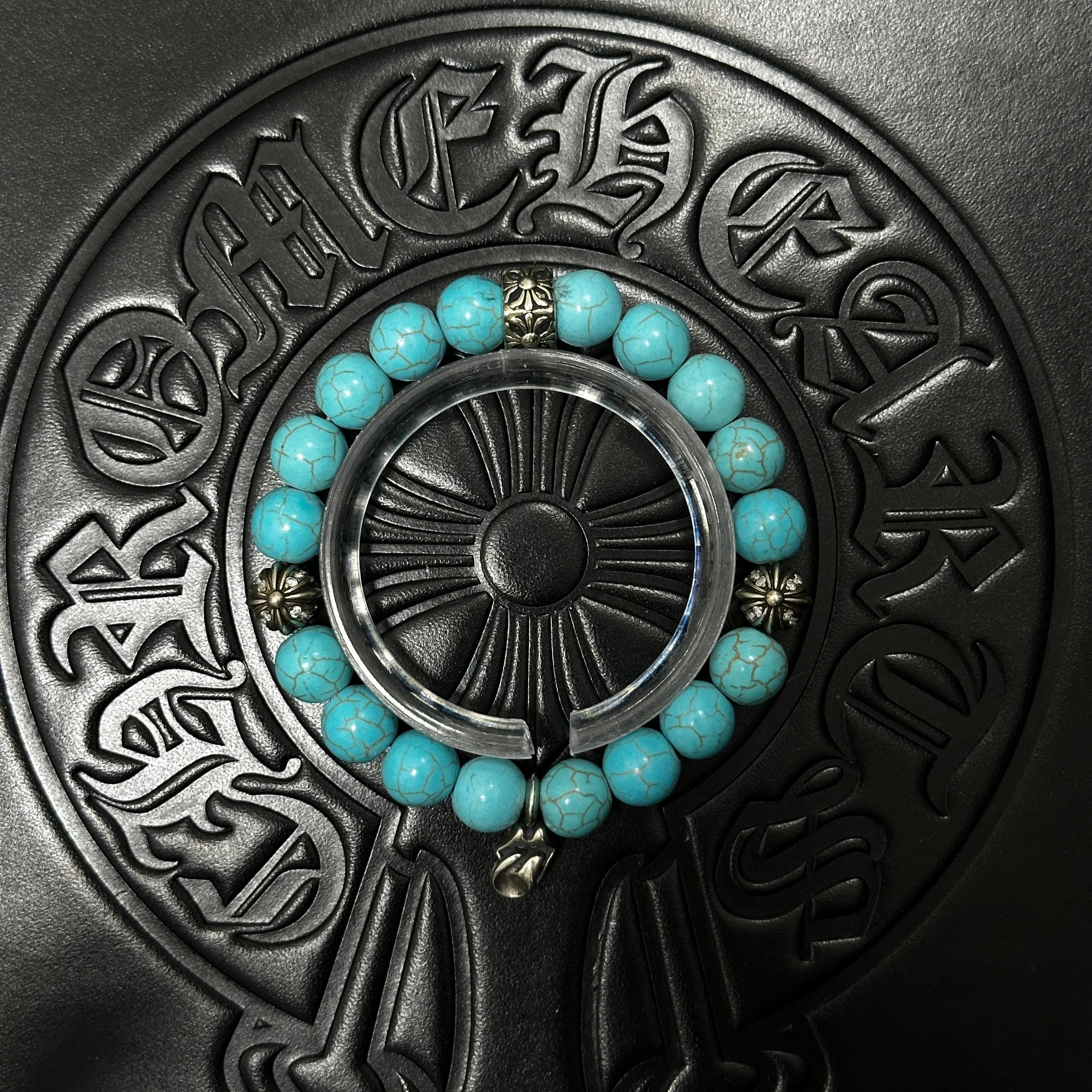 Blue Beaded Charm Bracelet — Chrome Hearts jewelry