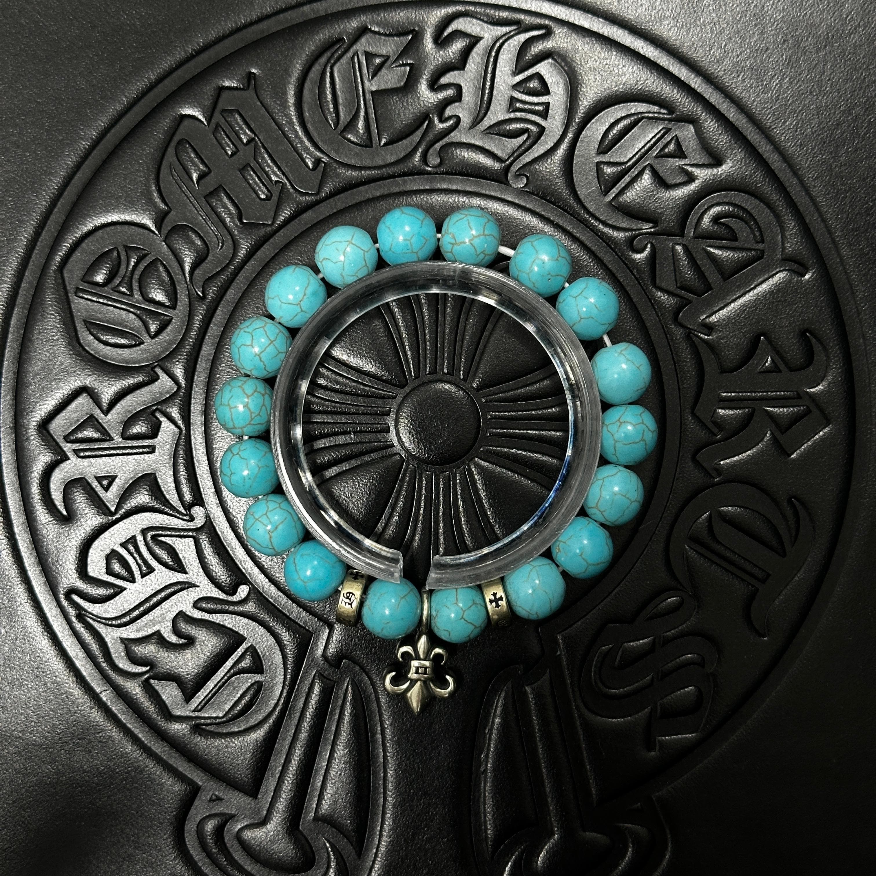 Blue Beaded Floral Bracelet — Chrome Hearts jewelry