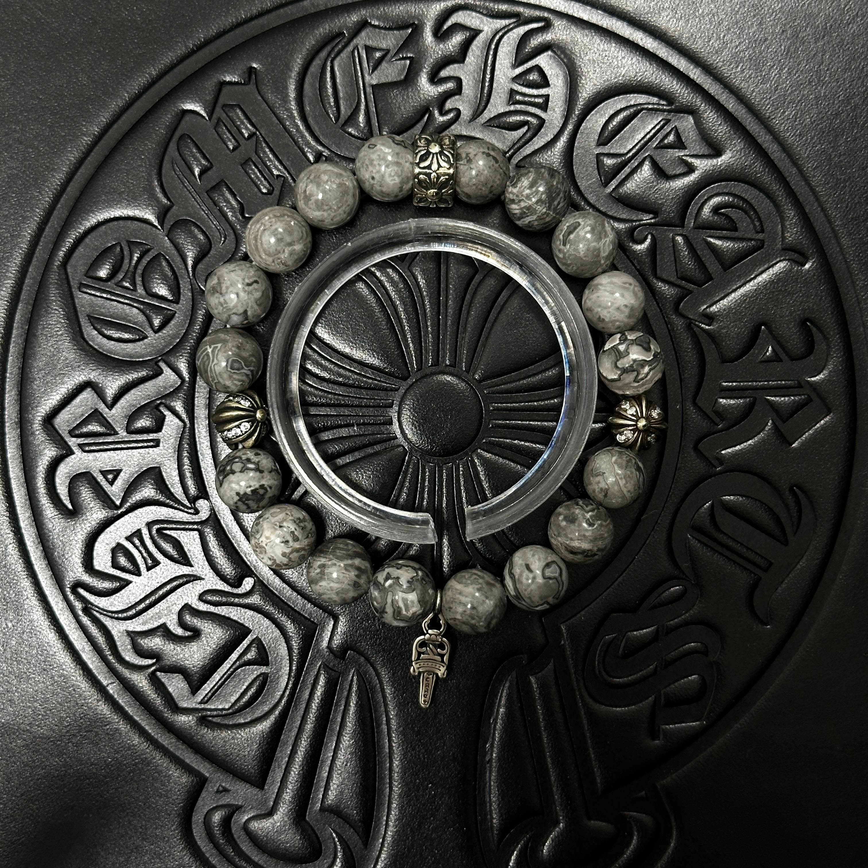 Patterned Beaded Dagger Bracelet — Chrome Hearts jewelry