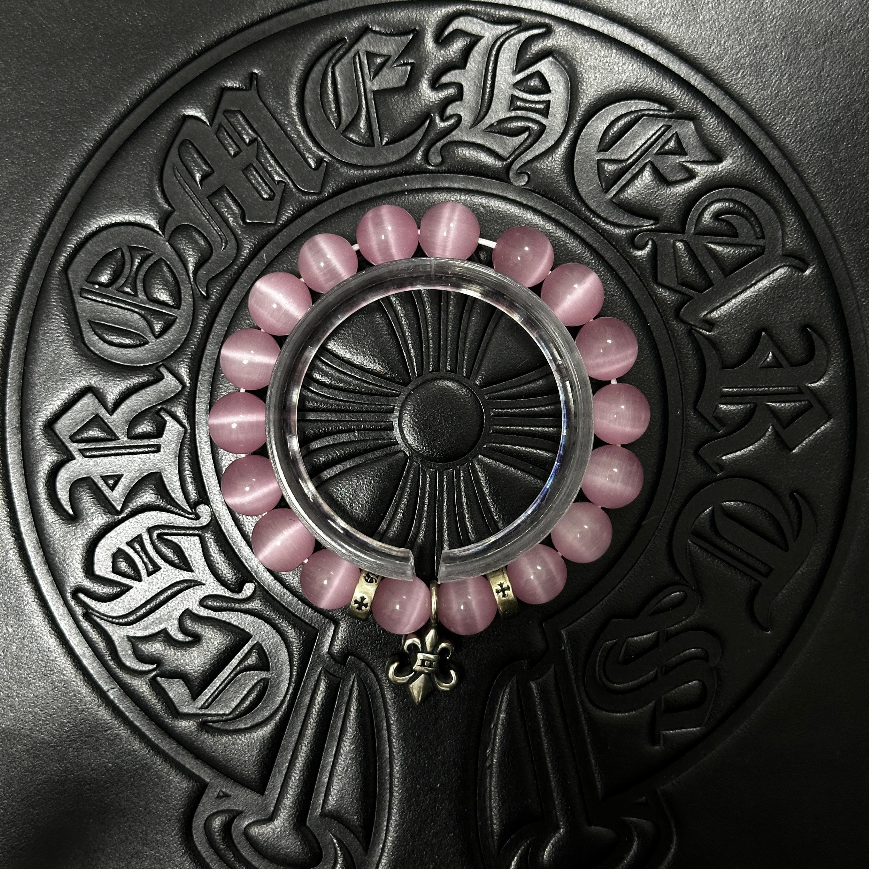 Pink Beaded Floral Bracelet — Chrome Hearts jewelry