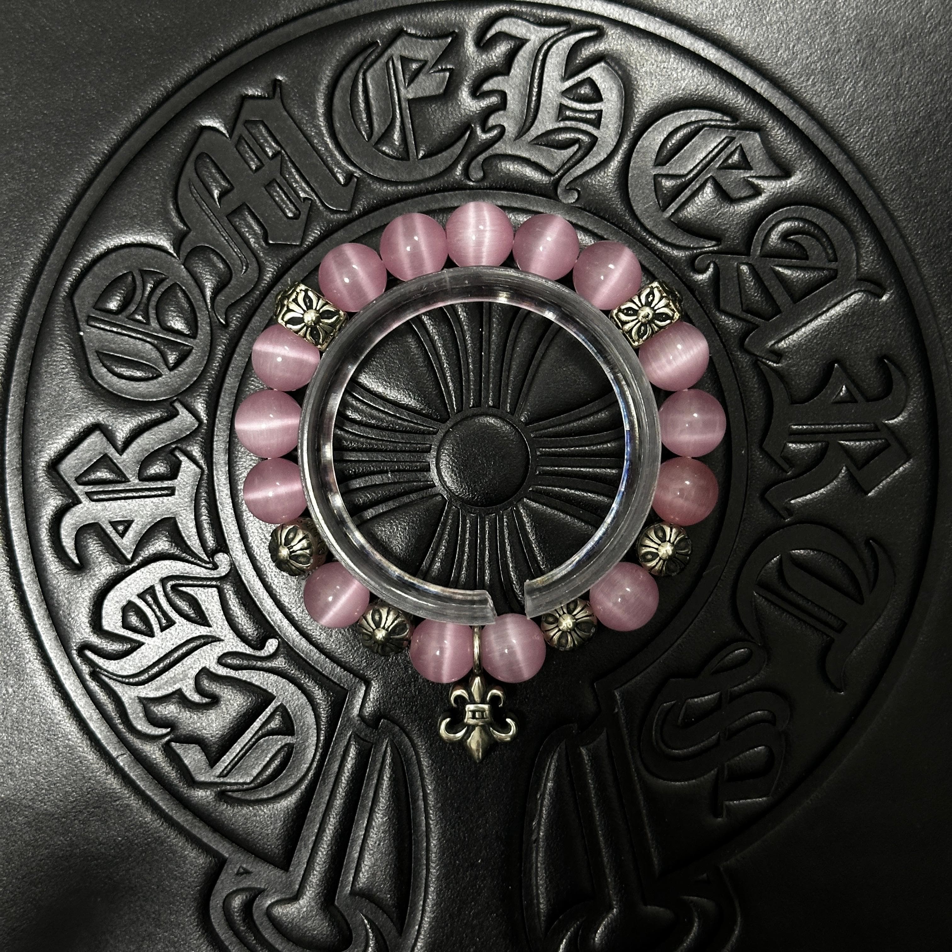 Pink Beaded Floral Bracelet — Chrome Hearts jewelry