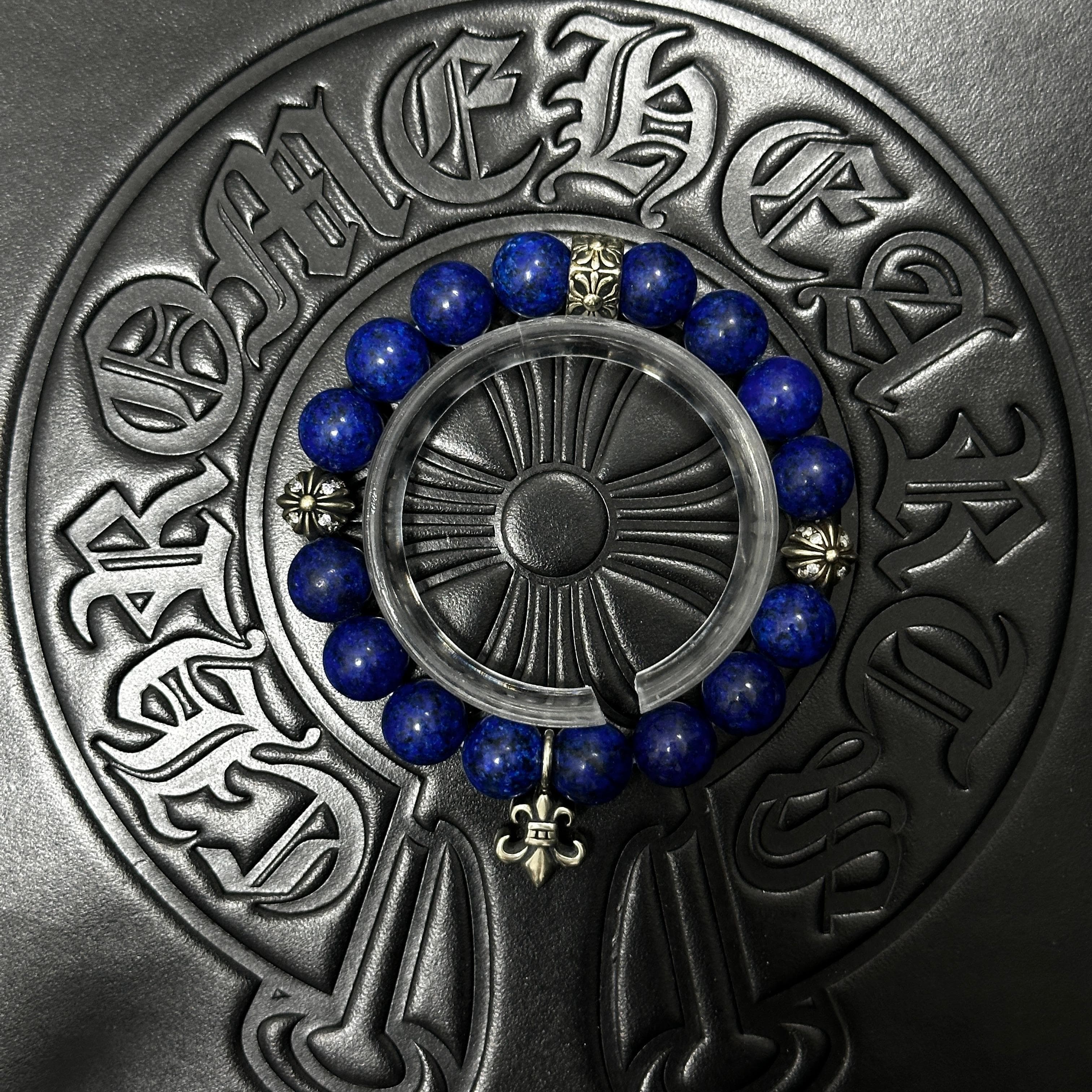 Blue Beaded Floral Bracelet — Chrome Hearts jewelry