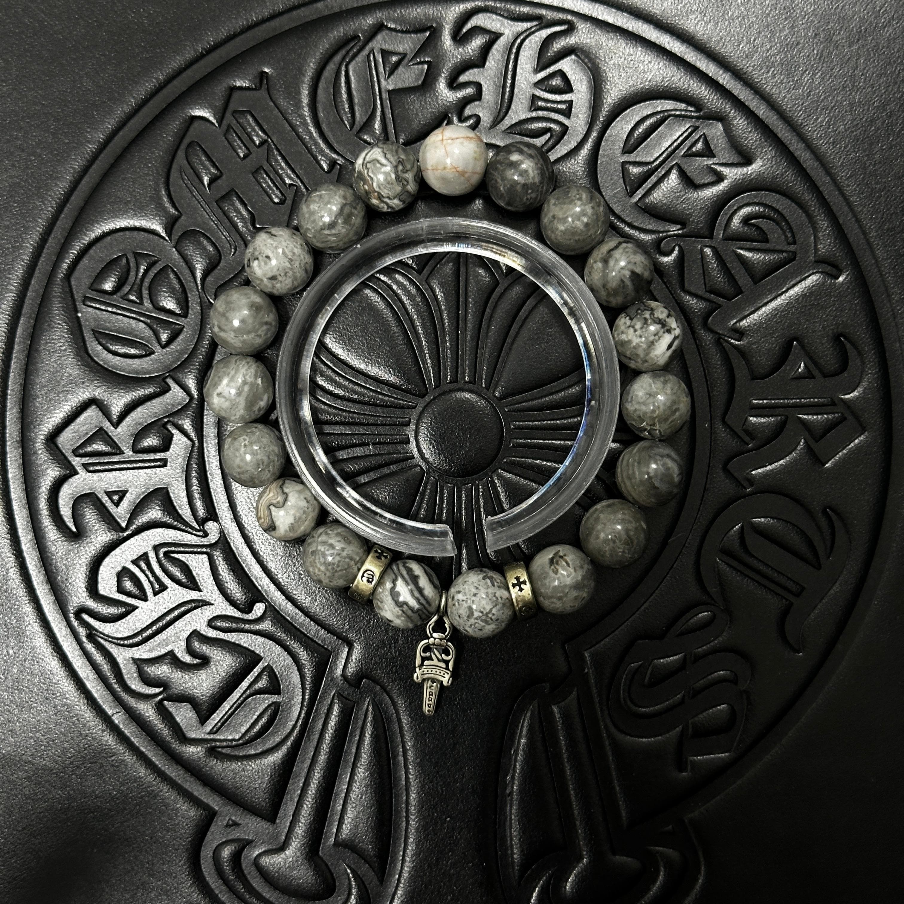 Patterned Beaded Dagger Bracelet — Chrome Hearts jewelry