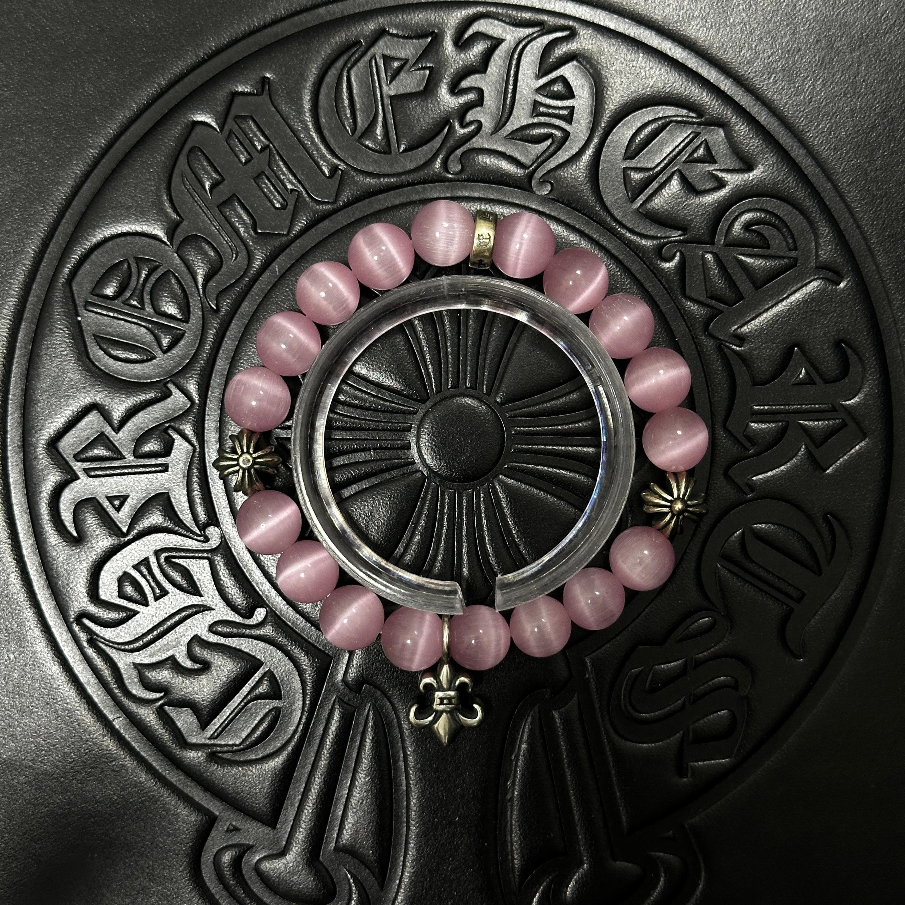 Pink Beaded Floral Bracelet — Chrome Hearts jewelry