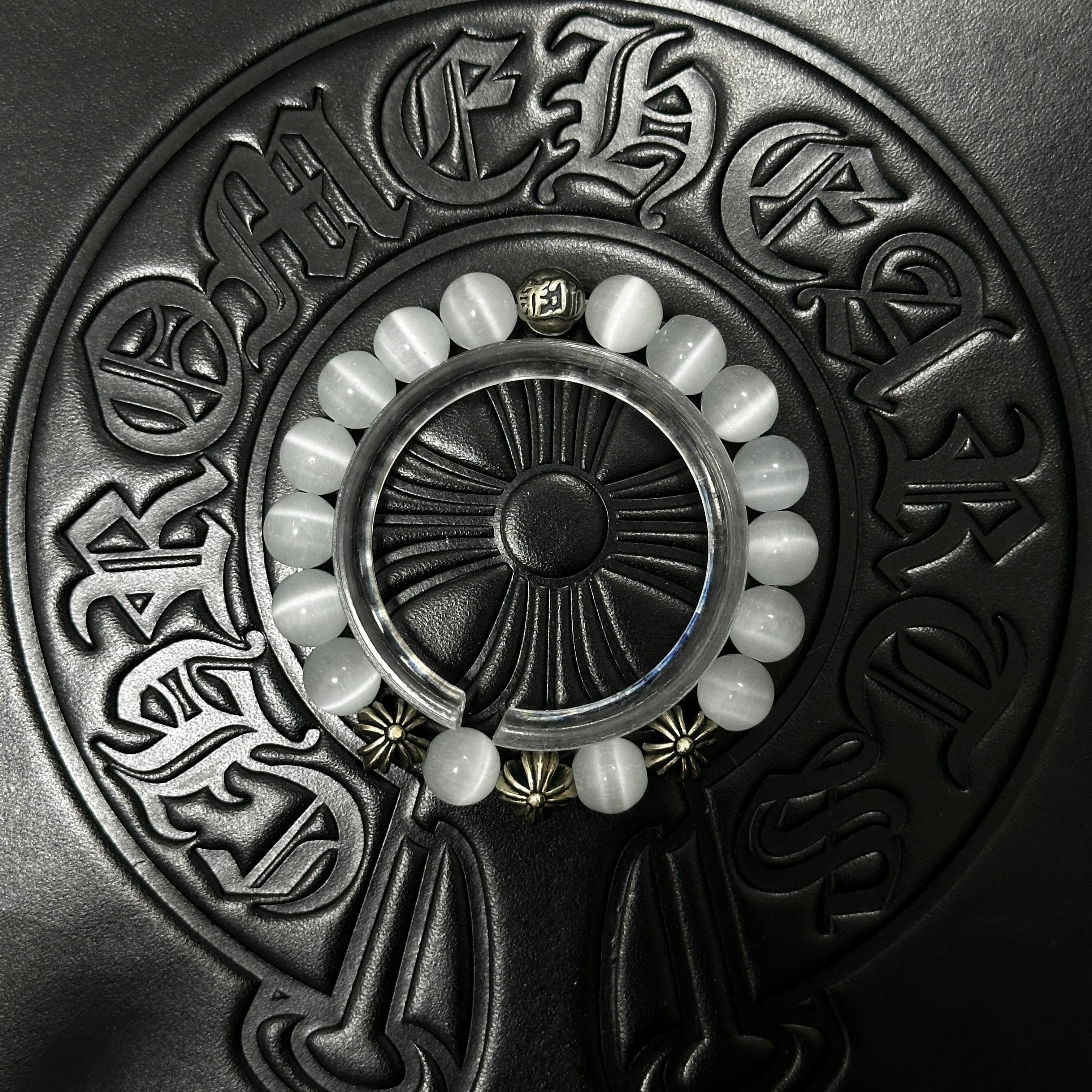 White Beaded Bracelet — Chrome Hearts jewelry