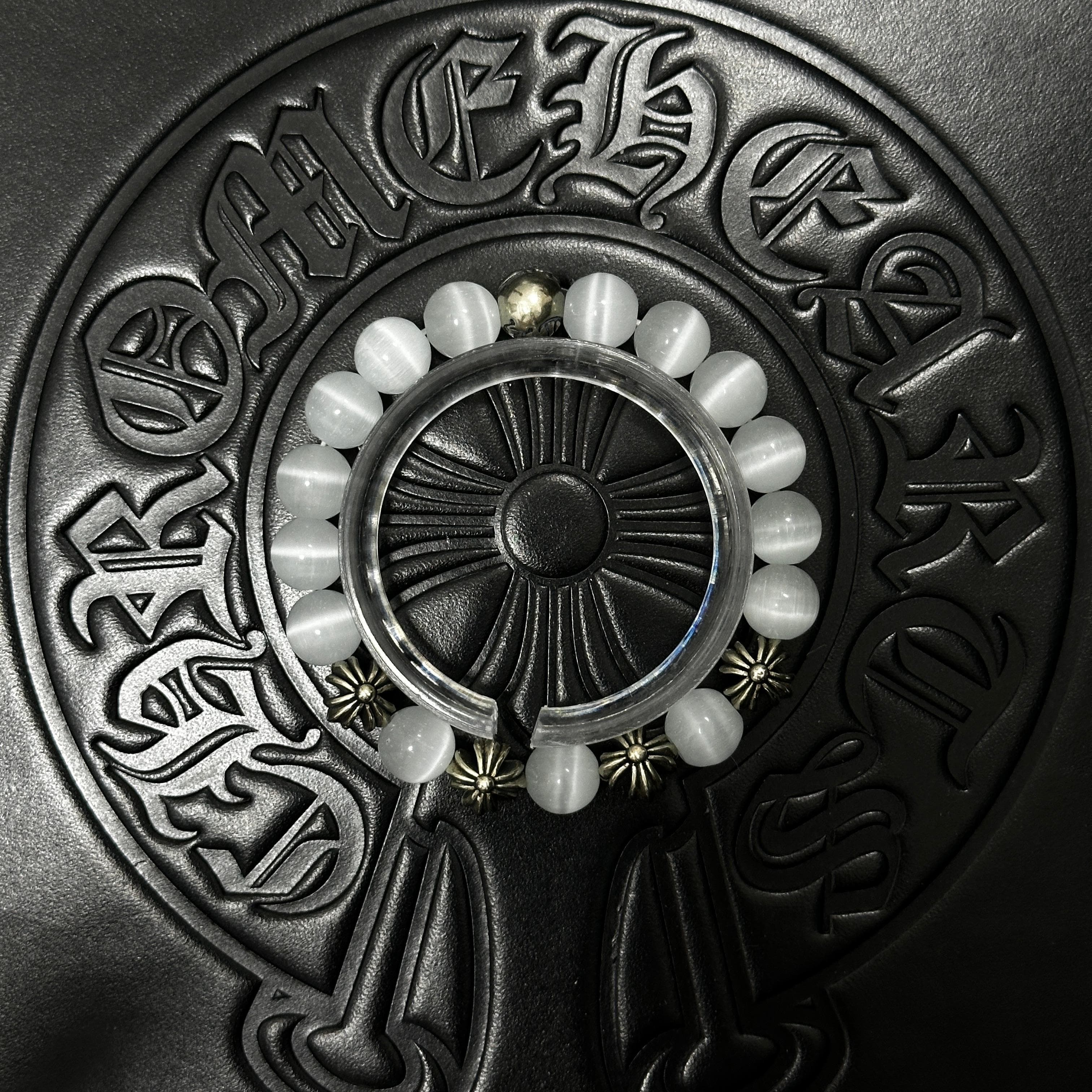 White Beaded Bracelet — Chrome Hearts jewelry