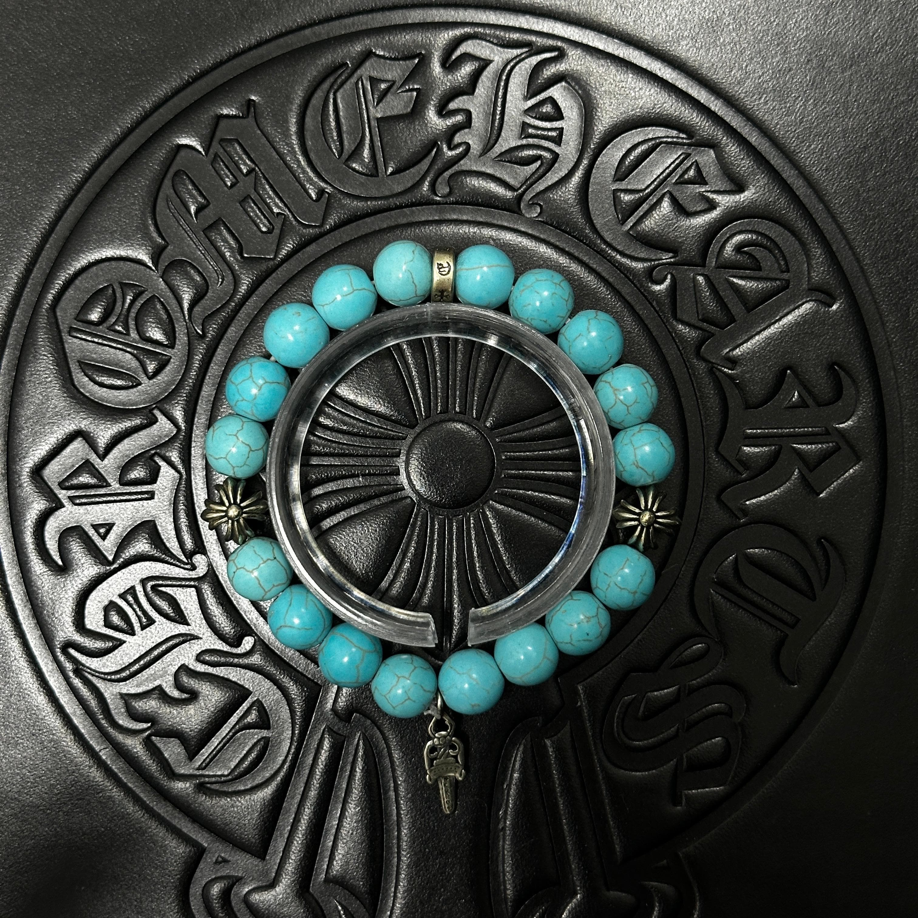 Blue Beaded Dagger Bracelet — Chrome Hearts jewelry