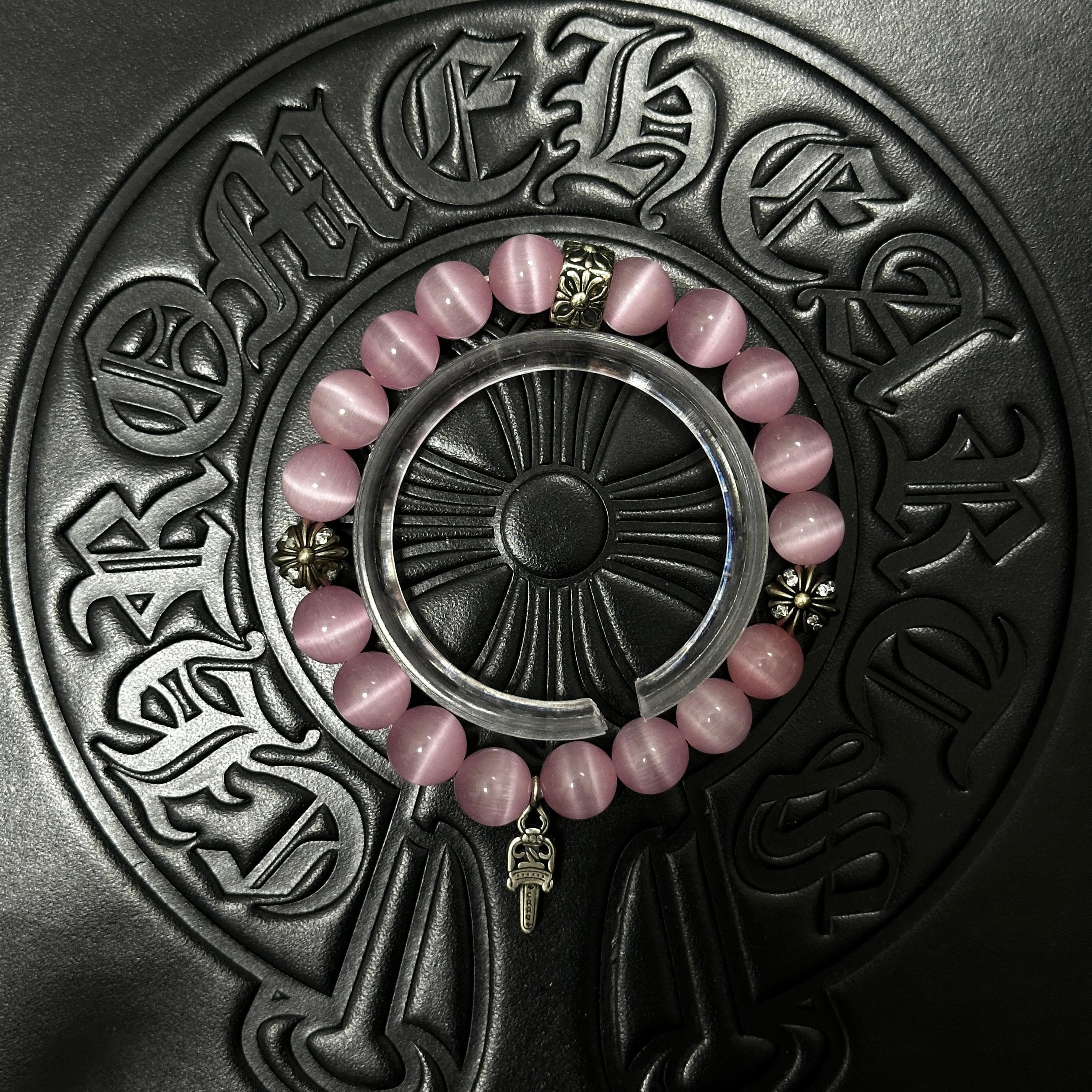 Pink Beaded Dagger Bracelet — Chrome Hearts jewelry