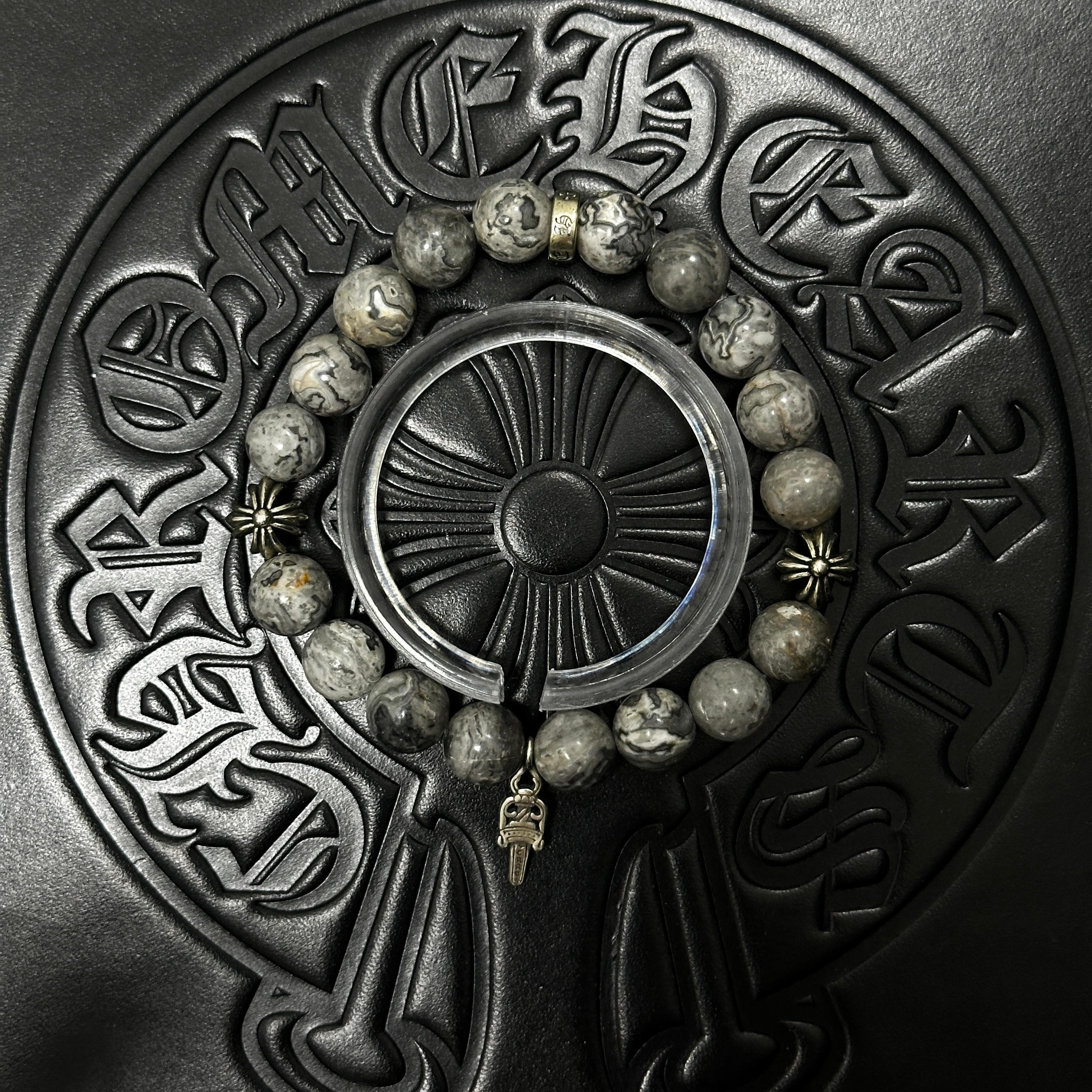 Patterned Beaded Dagger Bracelet — Chrome Hearts jewelry