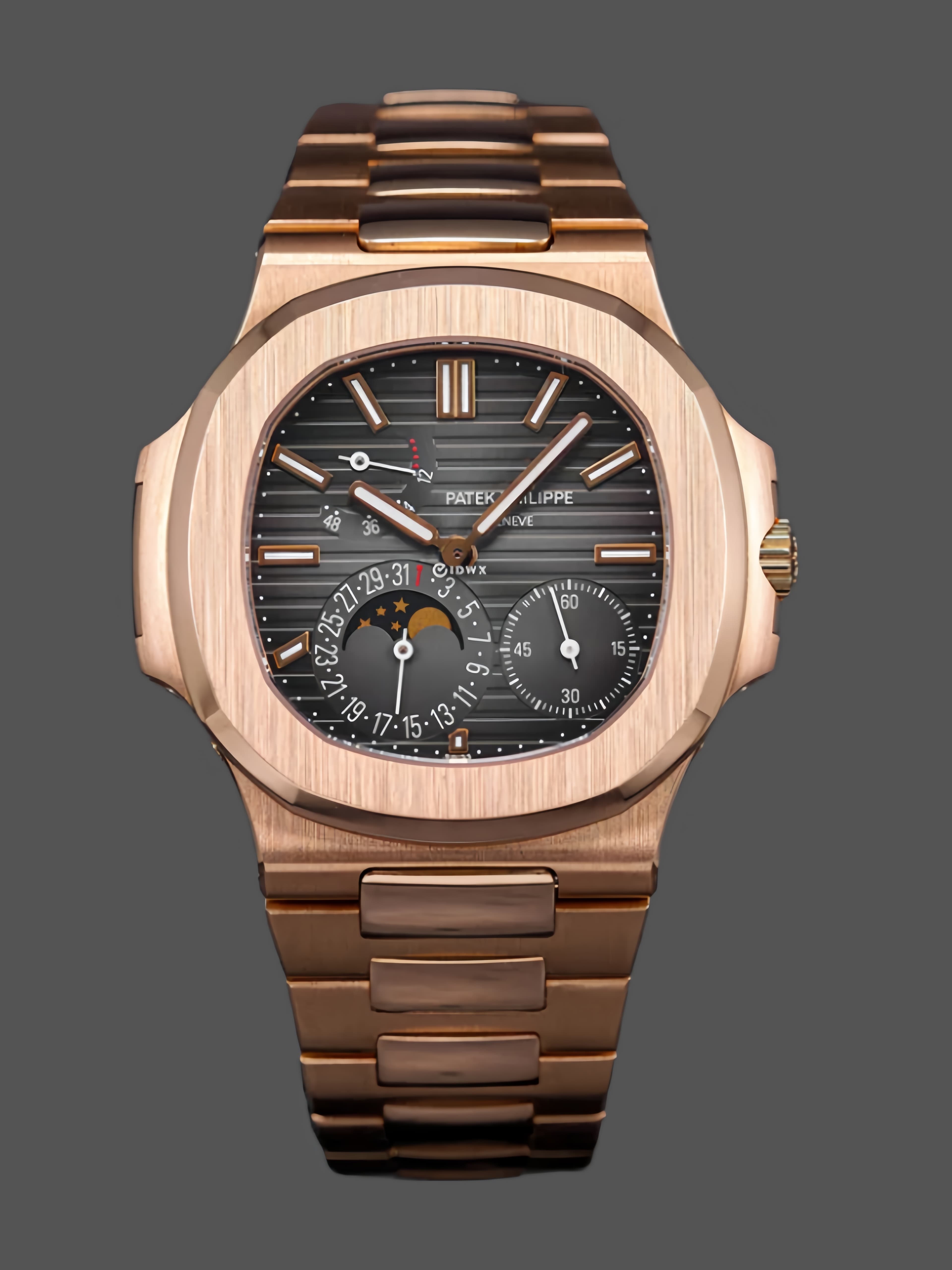 Patek Philippe Nautilus Moon Phase Rose Gold Black Dial 5712 1R 001 40MM — view 1