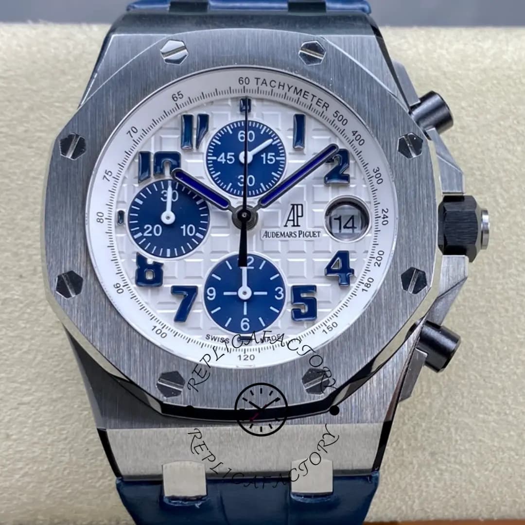 AP Royal Oak Offshore Chronograph 42 Navy Leather 26170ST.OO.D305CR.01 Replica — view 1