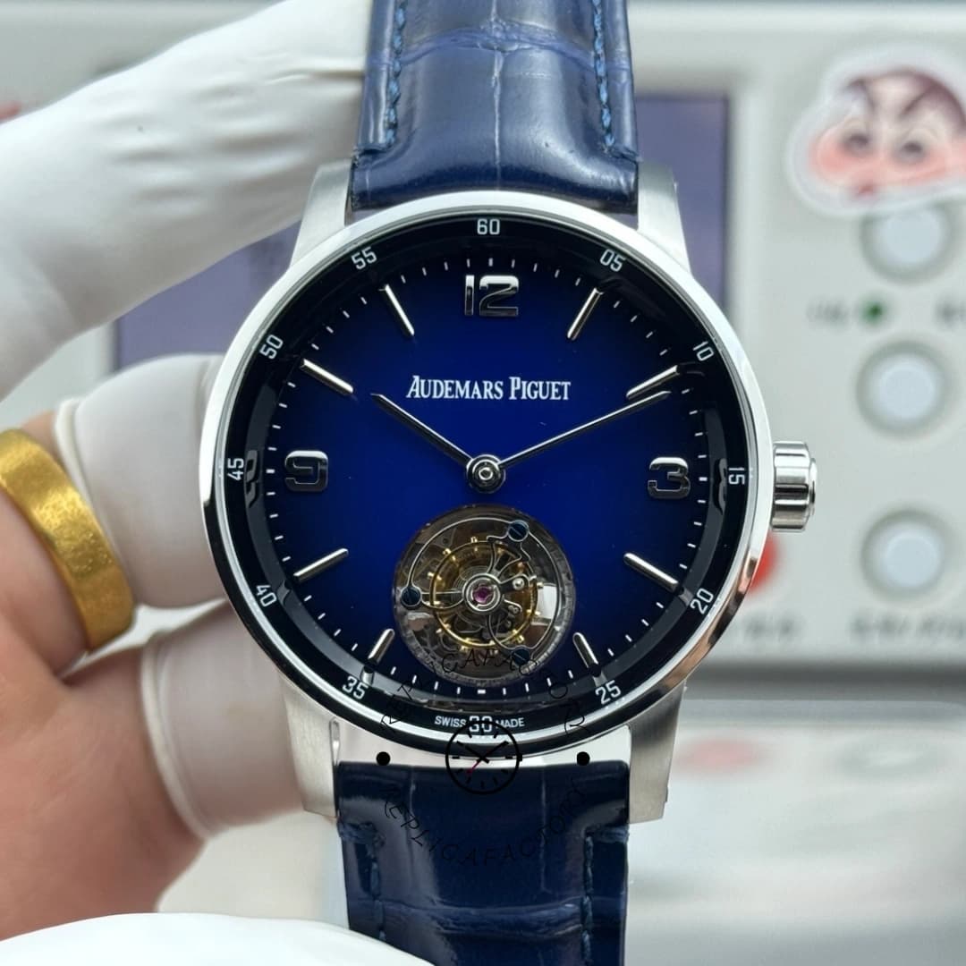 AP CODE 11.59 Tourbillon 26396BC.OO.D321CR.01 Replica Blue Alligator — view 1