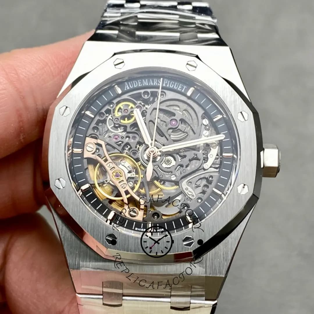 AP Royal Oak 41 Replicaa 15407ST.OO.1220ST.01 Double Balance Wheel Openworked — view 1