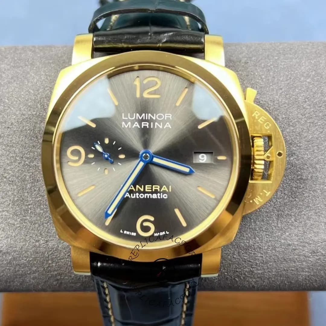 Panerai PAM01115 Luminor Marina 44 Yellow Gold Replica Grey Dial — view 1