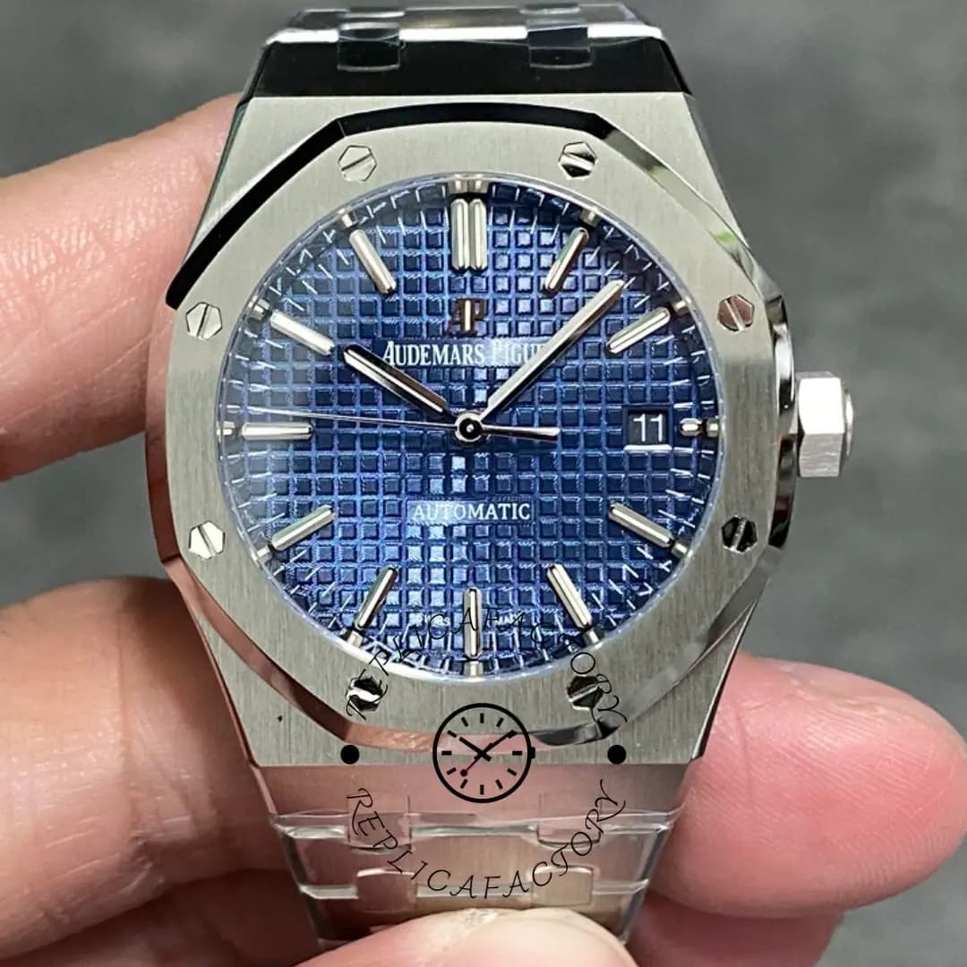 AP Royal Oak 37 Blue Dial 15450ST.OO.1256ST.03 Automatic 1:1 Clone Watch — view 1