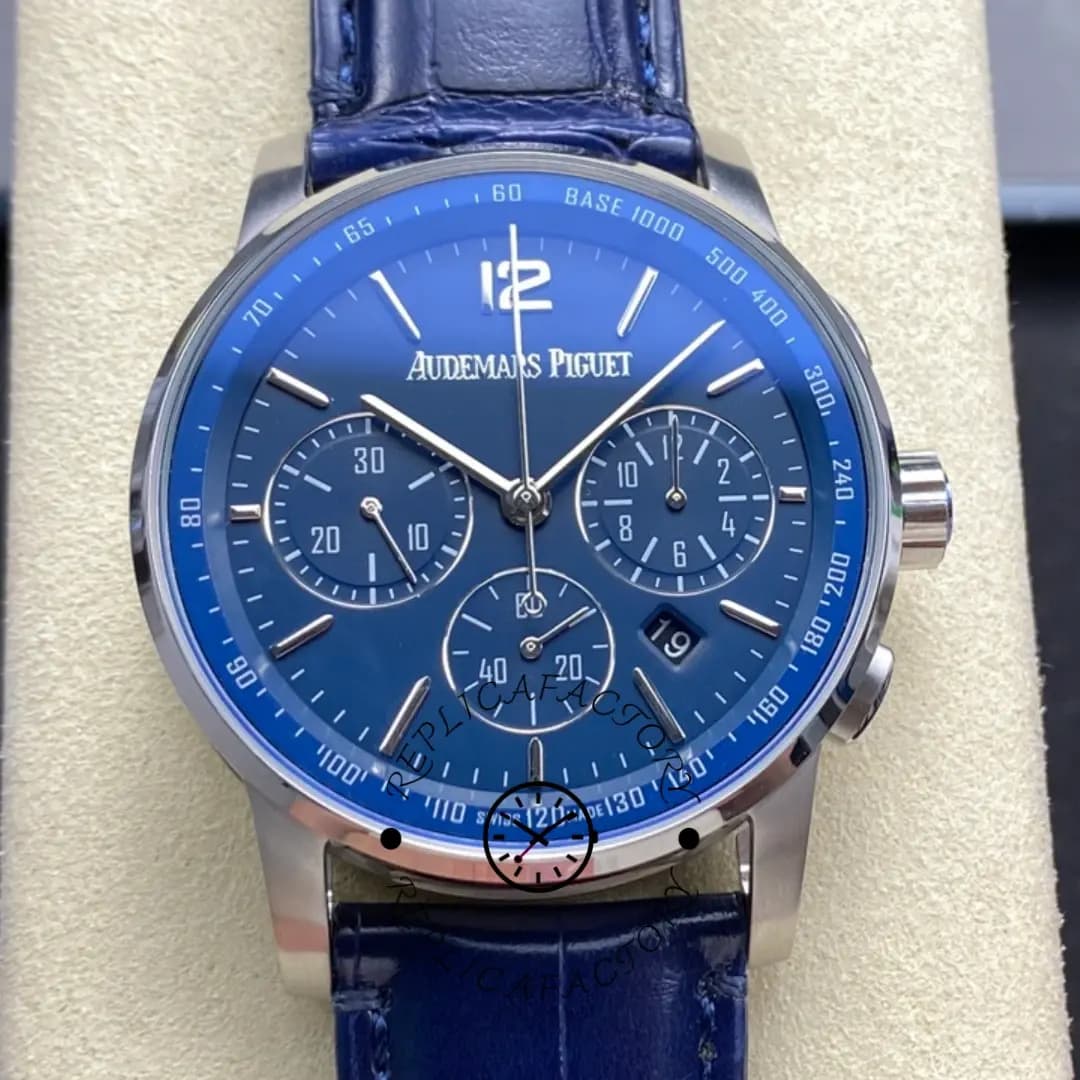 1:1 Clone AP Code 11.59 Chronograph 41mm 26393BC.OO.A321CR.01 Leather Strap — view 1