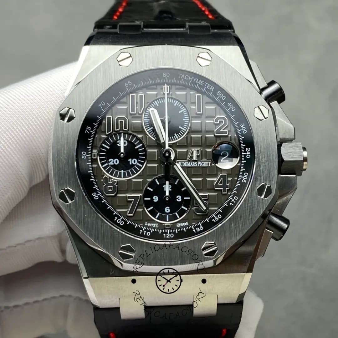 Replica AP Royal Oak Offshore 26470ST.OO.A104CR.01 Leather Strap Men's Watch — view 1