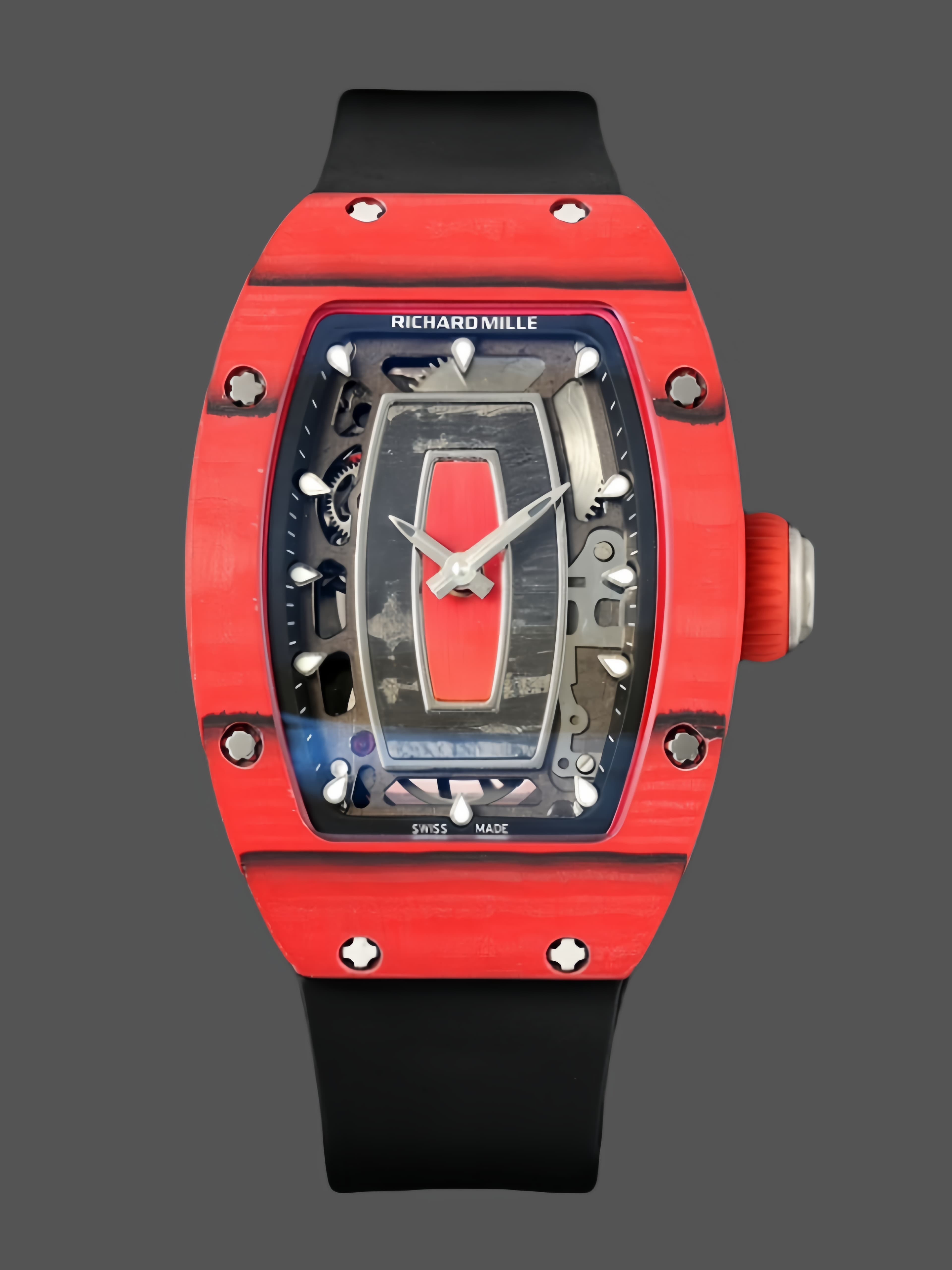 Richard Mille RM07-01 Racing Red Carbon Black Rubber Strap 46mm Ladies Watch — view 1