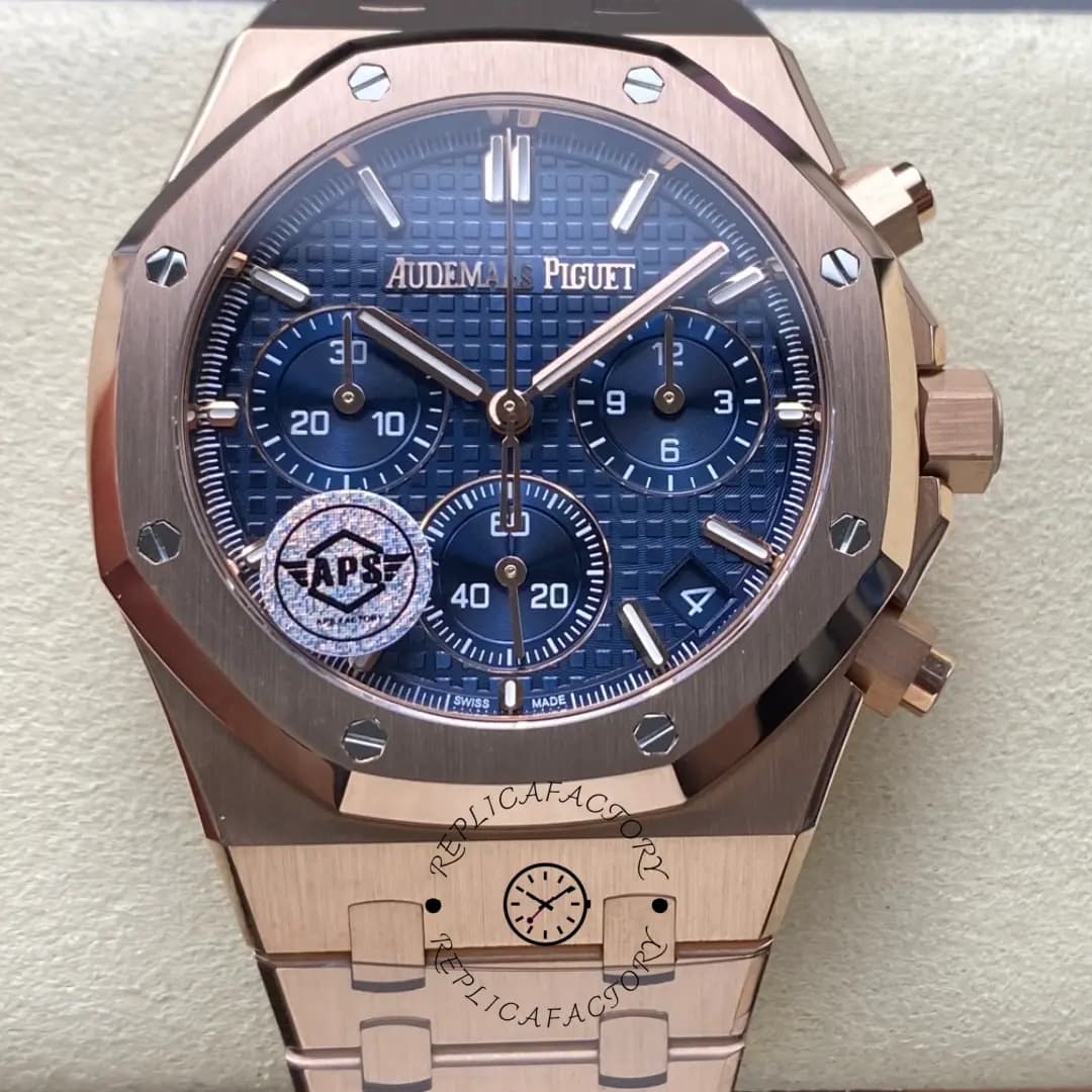 AP Royal Oak 26240OR.OO.1320OR.01 Full Rose Gold Replica 41mm Blue Dial — view 1