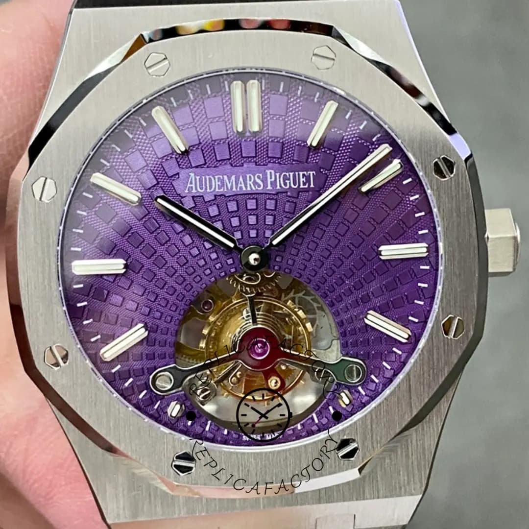 1:1 Clone AP Royal Oak Tourbillon Extra-Thin 41 Purple Dial 26522ST.OO.1220ST.01 — view 1