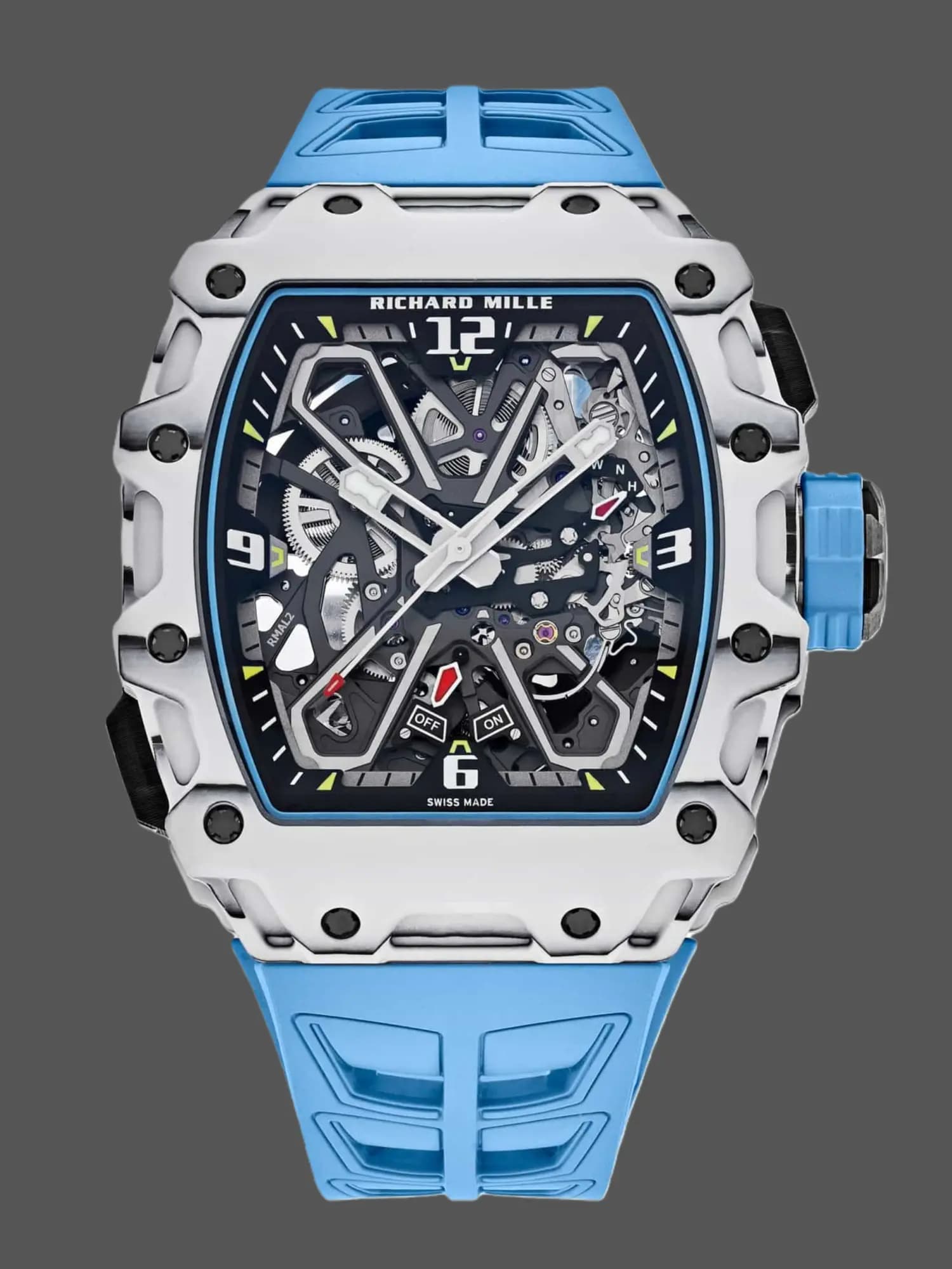 Richard Mille RM35-03 replica White Quartz TPT Blue Strap — view 1
