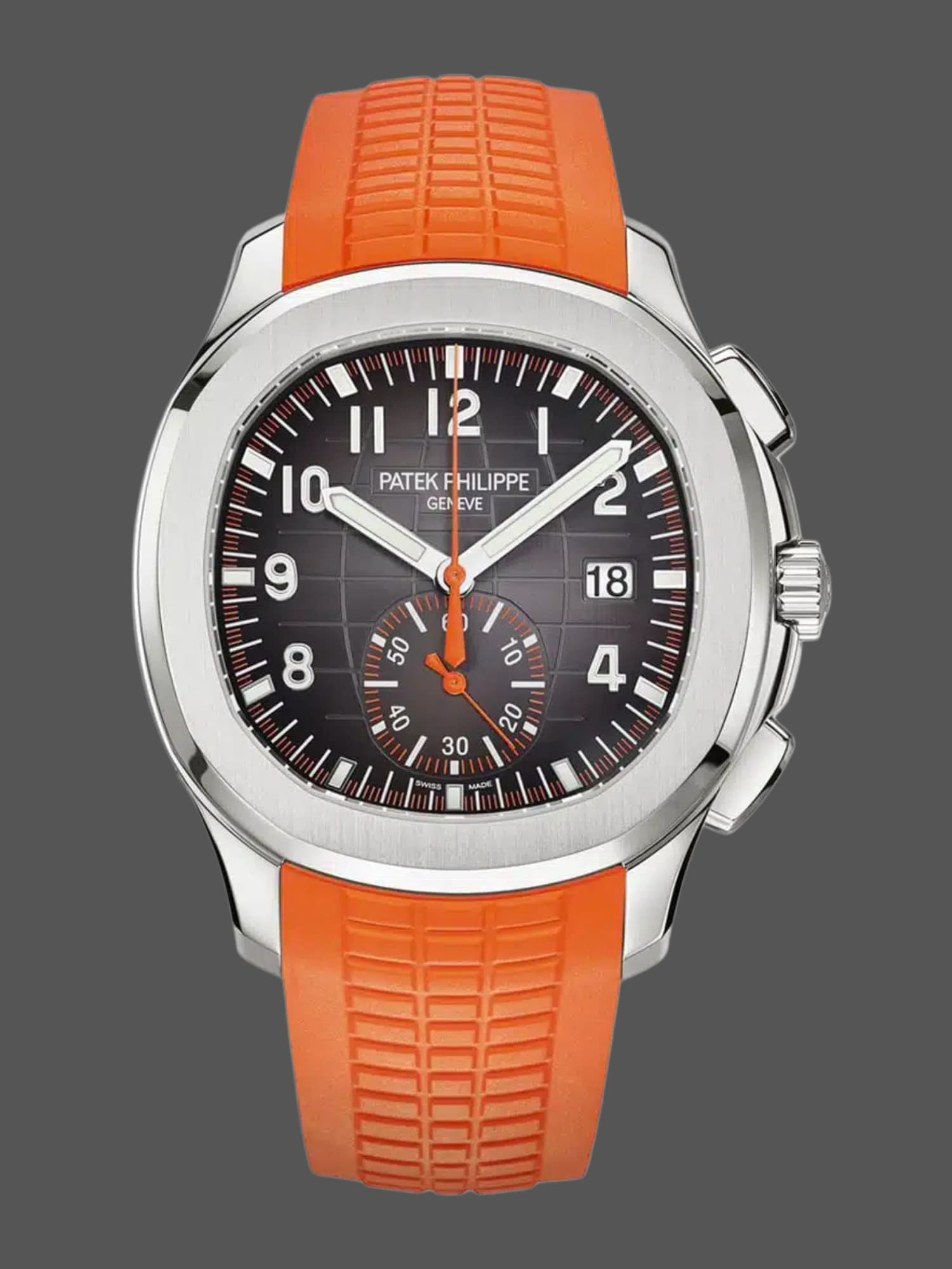 Replica Patek Philippe Aquanaut 5968A 001 Chronograph Orange Rubber 42mm — view 1