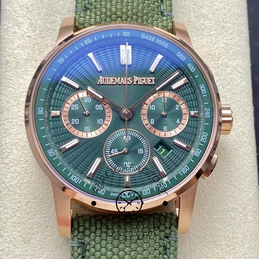 AP Code 11.59 Chronograph 41MM Green Dial Replica 26393OR.OO.A056KB.01 — view 1