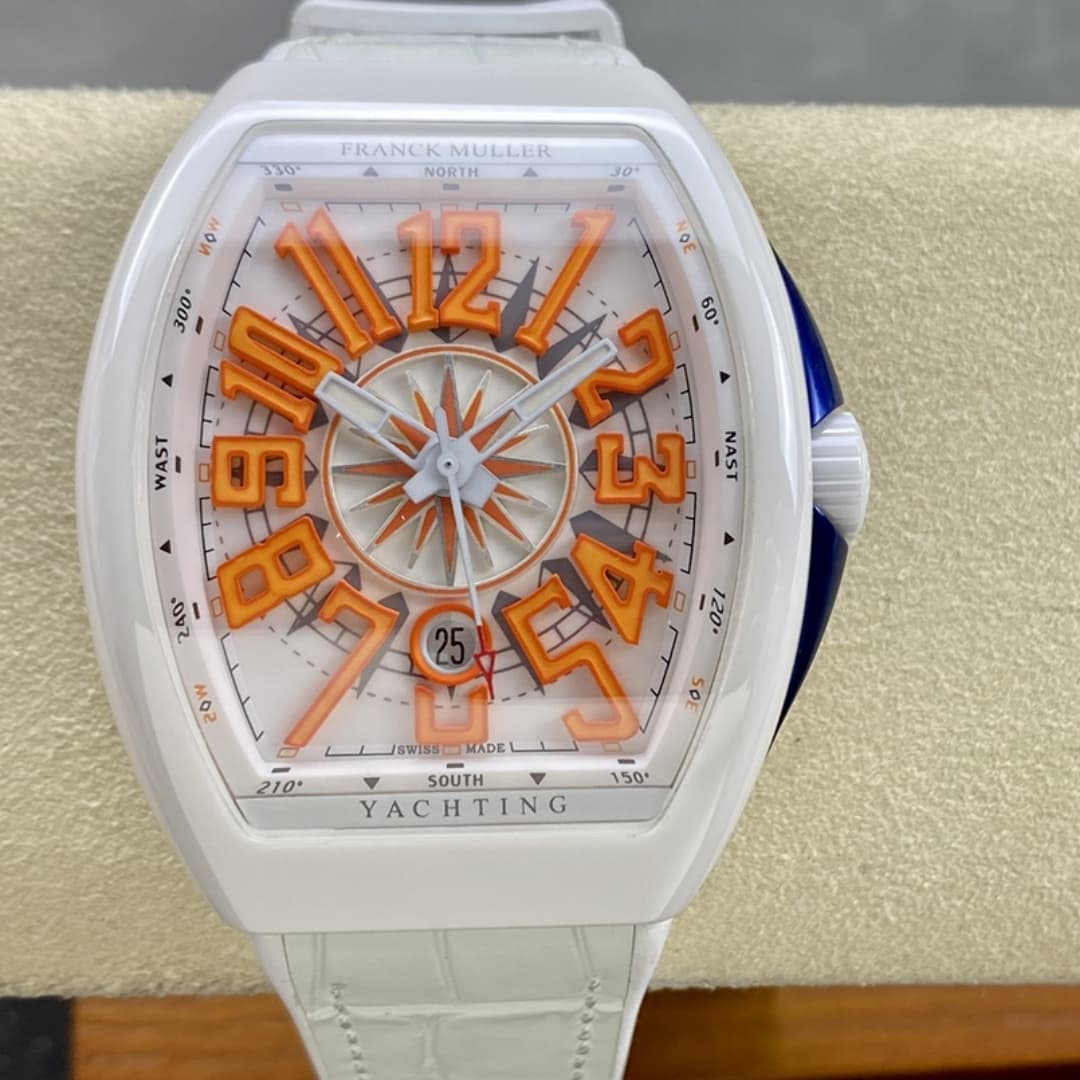 Swiss Franck Muller Framulan V45 White Ceramic Yacht Model Orange Number — view 1
