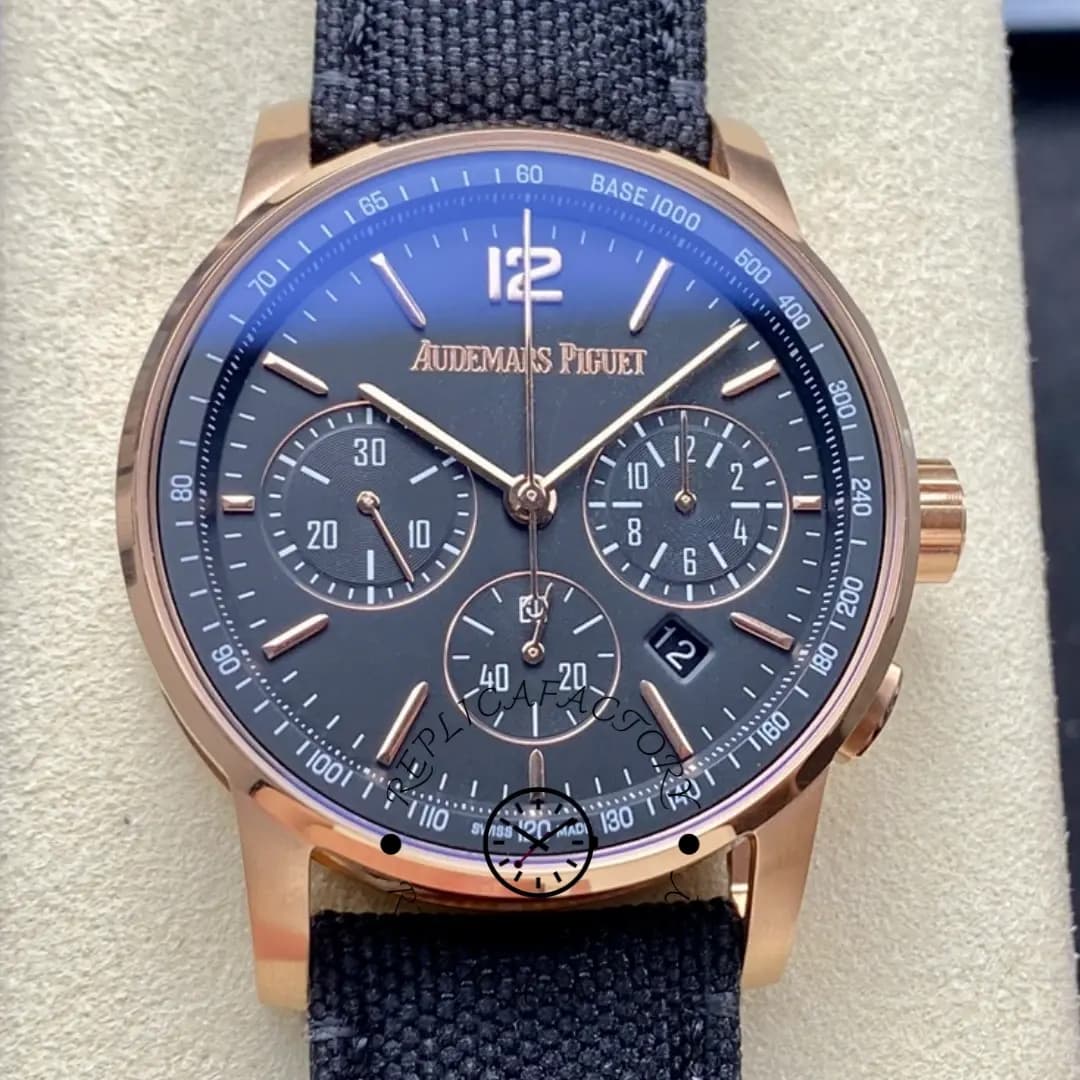 AP CODE 11.59 Replica 26393OR.OO.A002KB.01 Chronograph 41 Black Strap — view 1