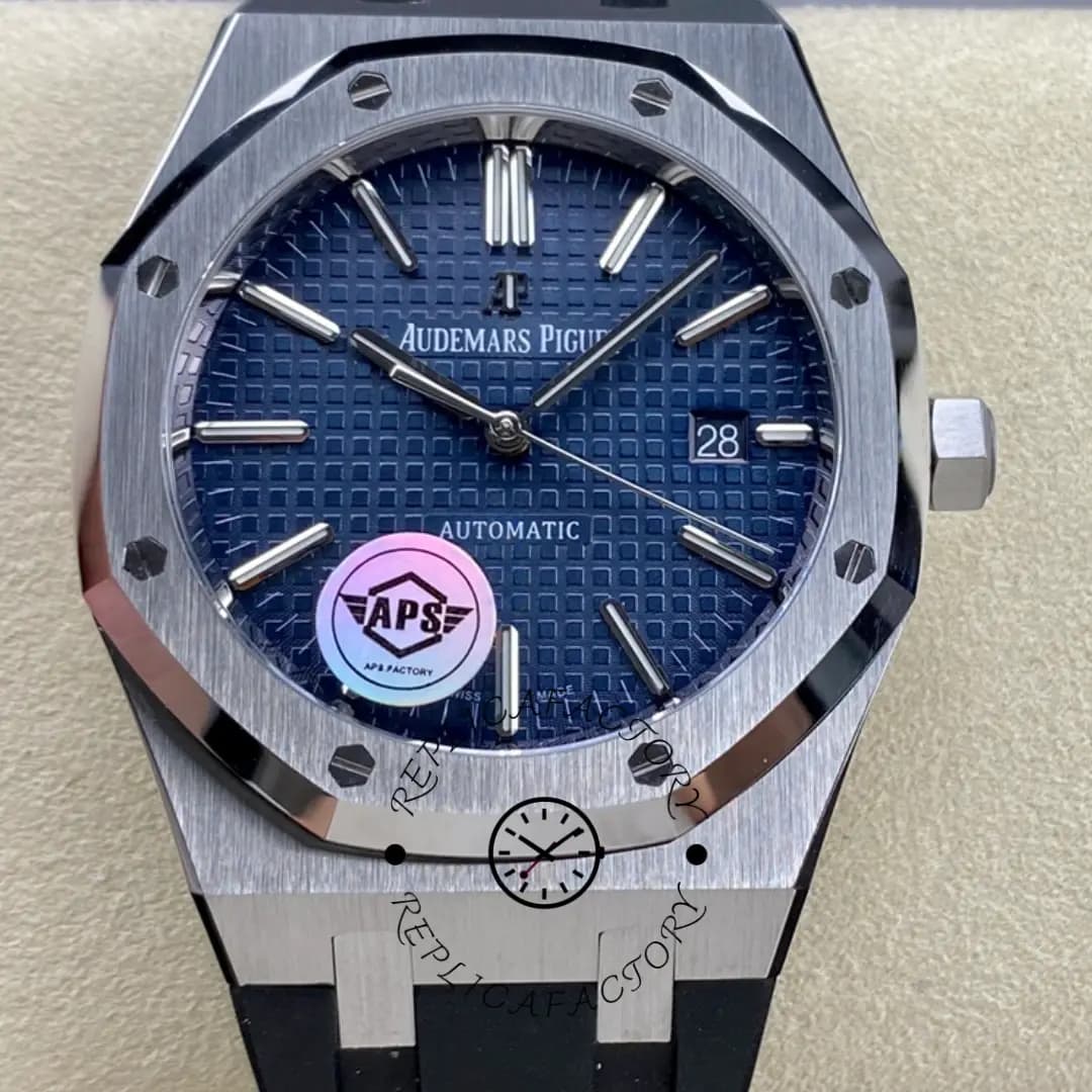 AP Royal Oak 15400ST.OO.1220ST.03 Blue Dial 1:1 Clone Black Rubber Strap — view 1